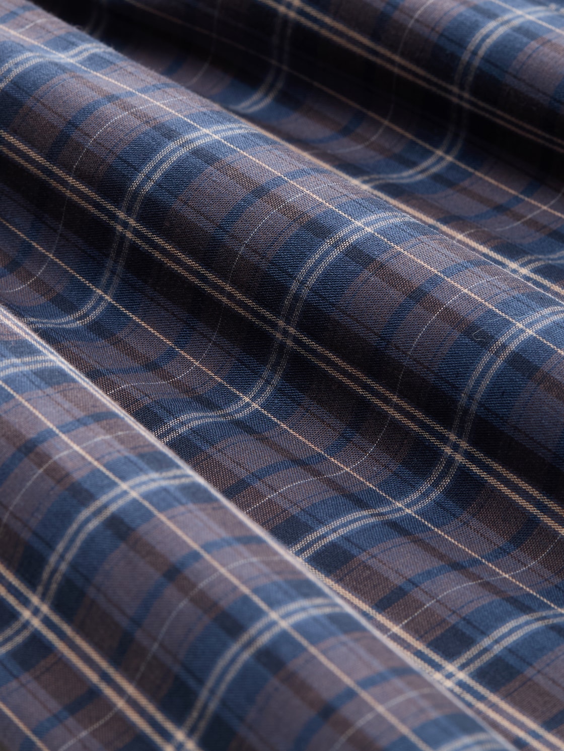 Kurze Boxershorts im 2er-Pack - braun-mittel-Karo - Material-Ansicht