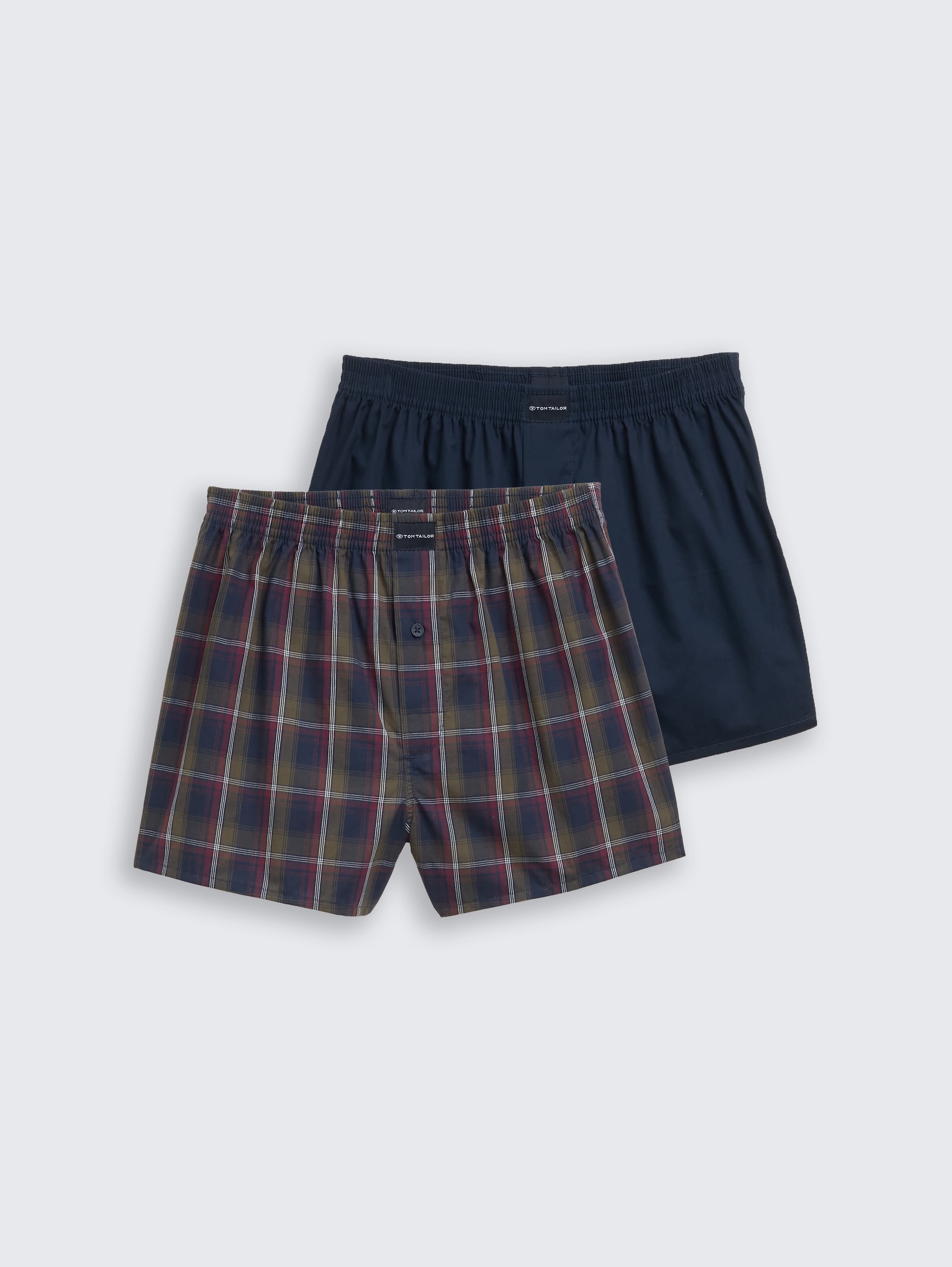 Short boxer shorts in a 2-pack - blue-dark-check - Front product view
