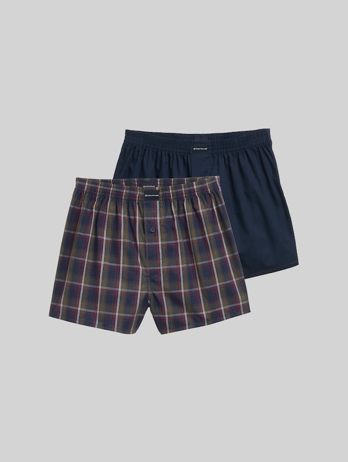 Kurze Boxershorts im 2er-Pack von Men, blue-dark-check