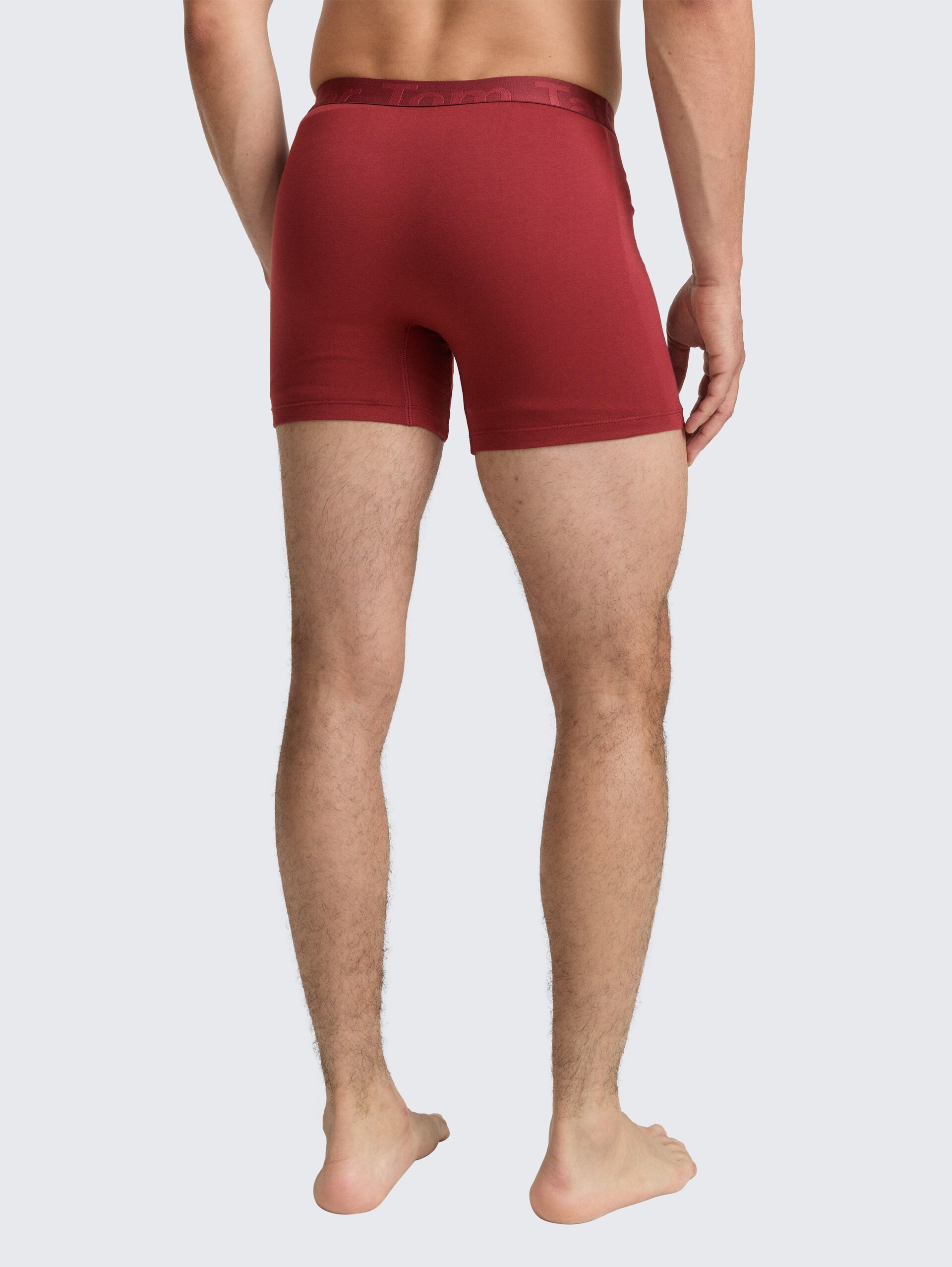 Kurze Boxershorts im 2er-Pack - rot-dunkel-multicolor1 - Auschnitt Model-Rückansicht