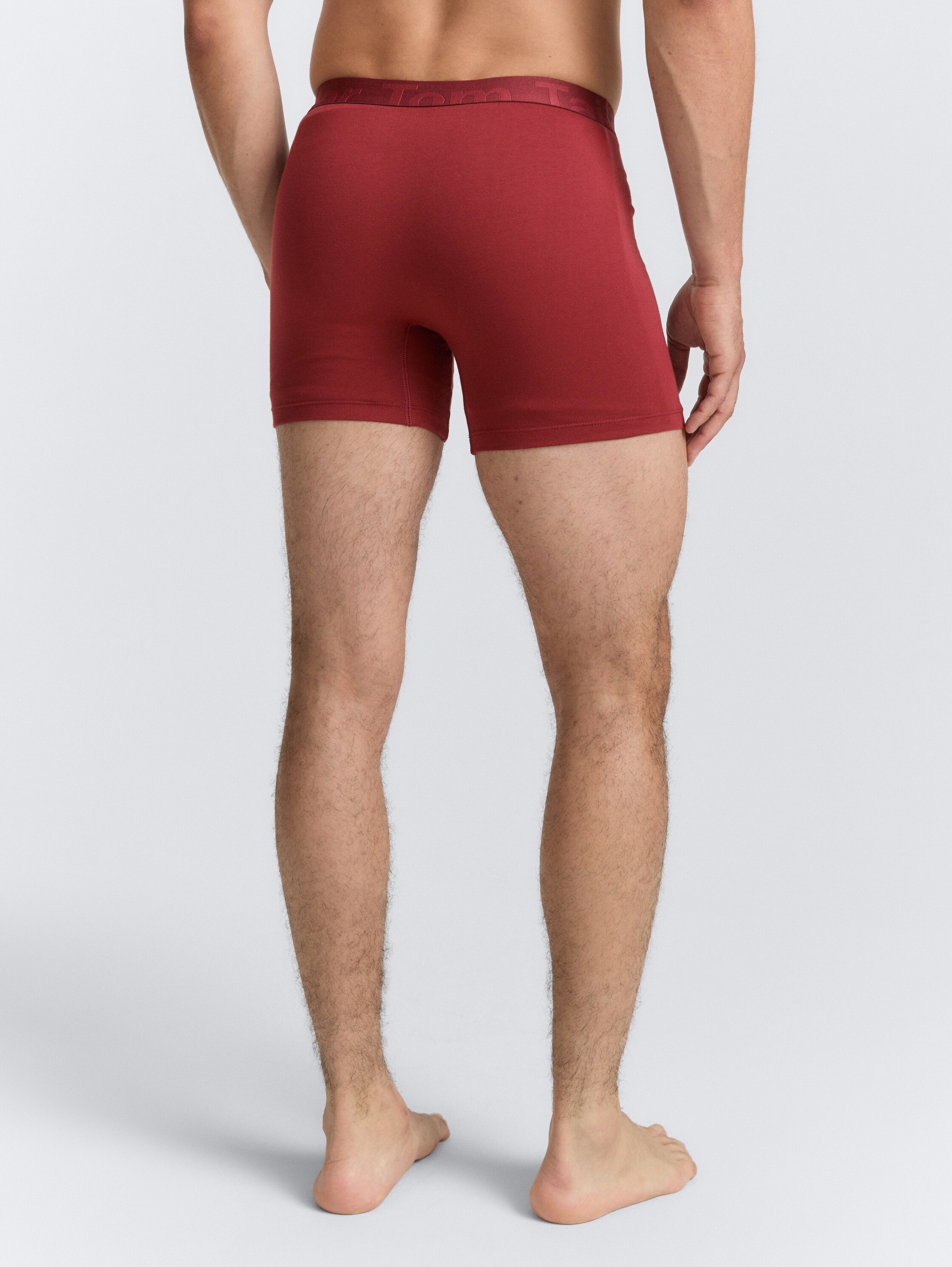 Kurze Boxershorts im 2er-Pack - rot-dunkel-multicolor1 - Auschnitt Model-Rückansicht