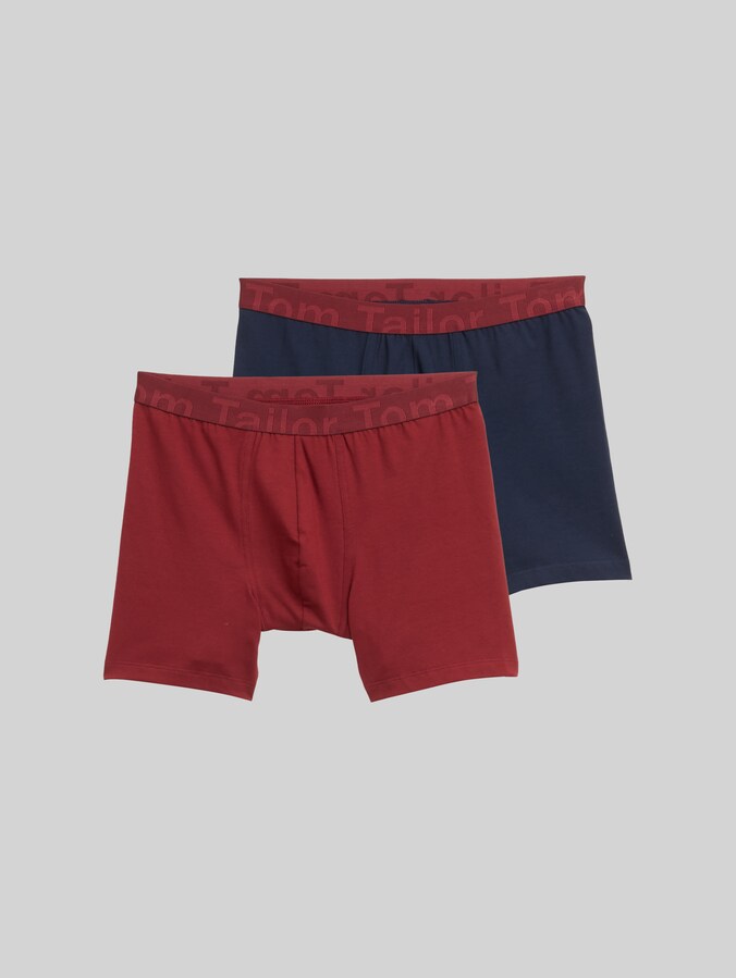 Short boxer shorts in a 2-pack by Men, rot-dunkel-multicolor1