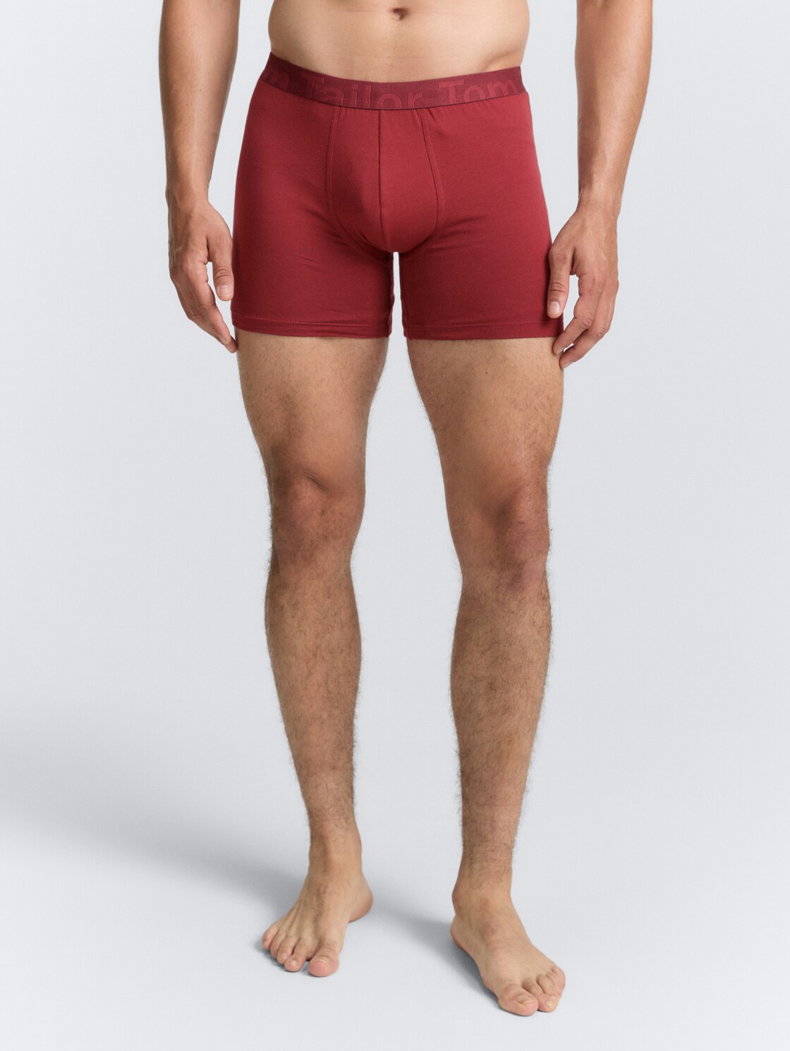 Kurze Boxershorts im 2er-Pack - rot-dunkel-multicolor1 - Ausschnitt Model-Vorderansicht