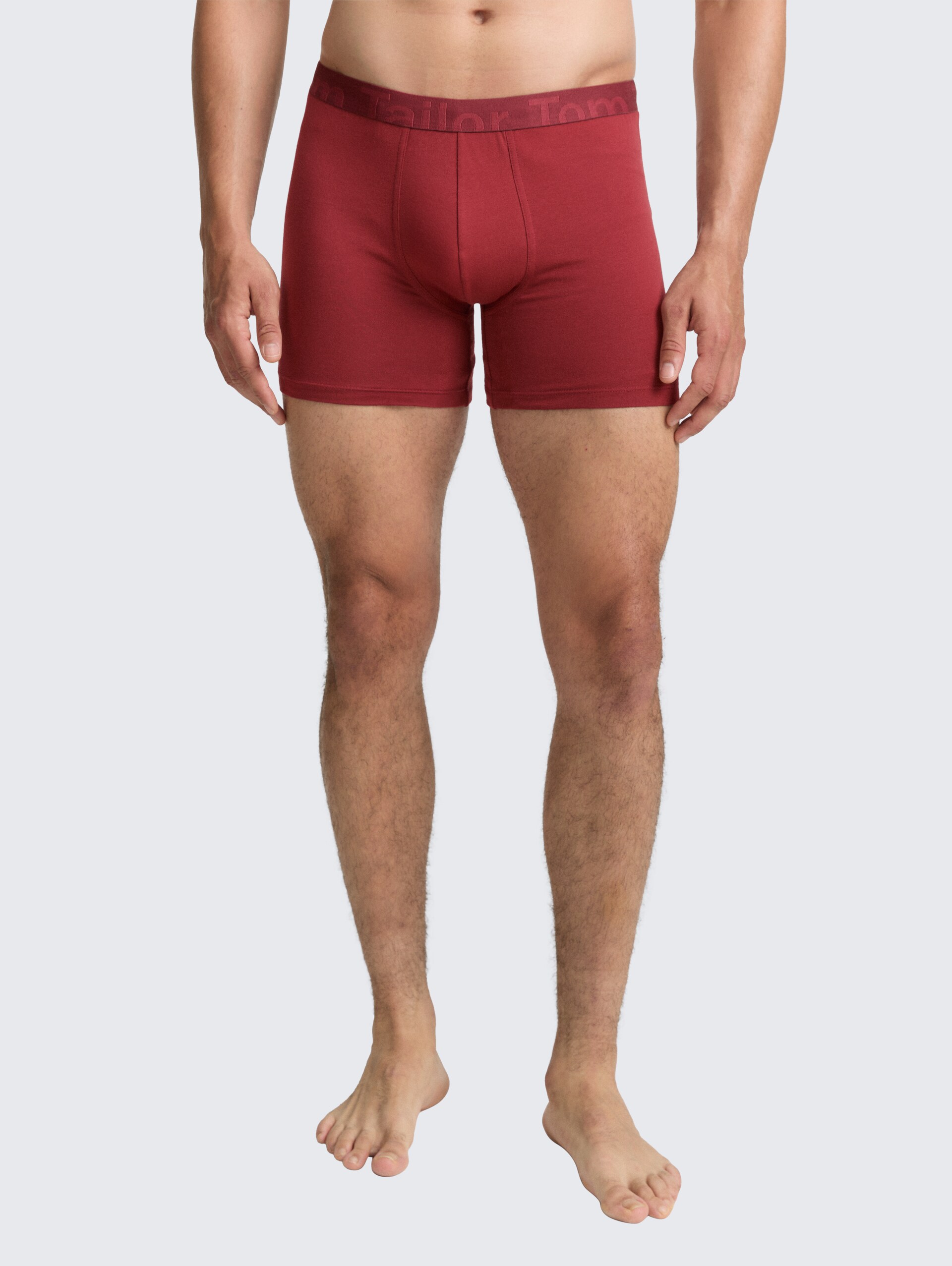 Kurze Boxershorts im 2er-Pack - rot-dunkel-multicolor1 - Ausschnitt Model-Vorderansicht