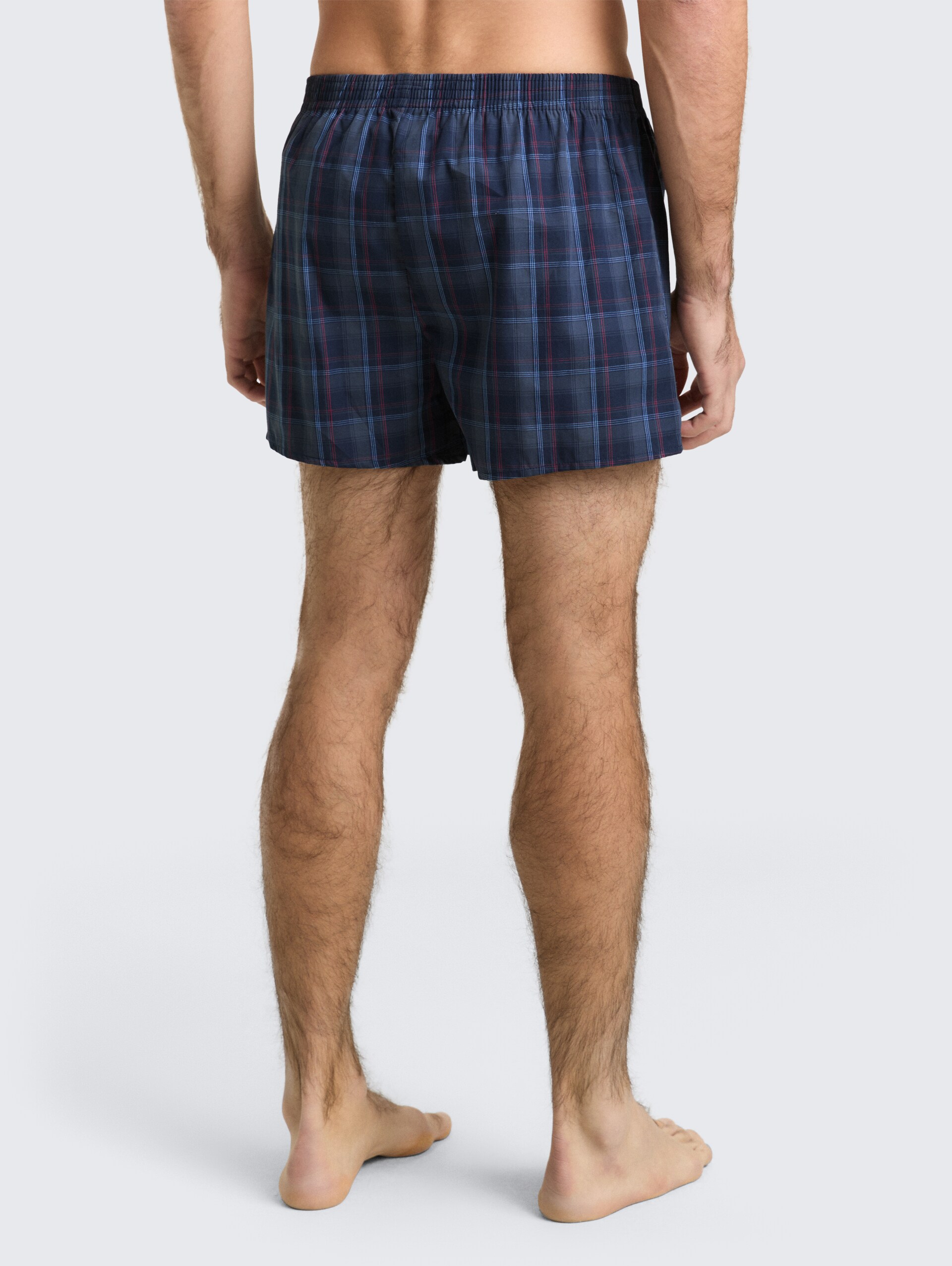 Boxershorts mit Karomuster im 2er-Pack - blue-dark-check - Auschnitt Model-Rückansicht