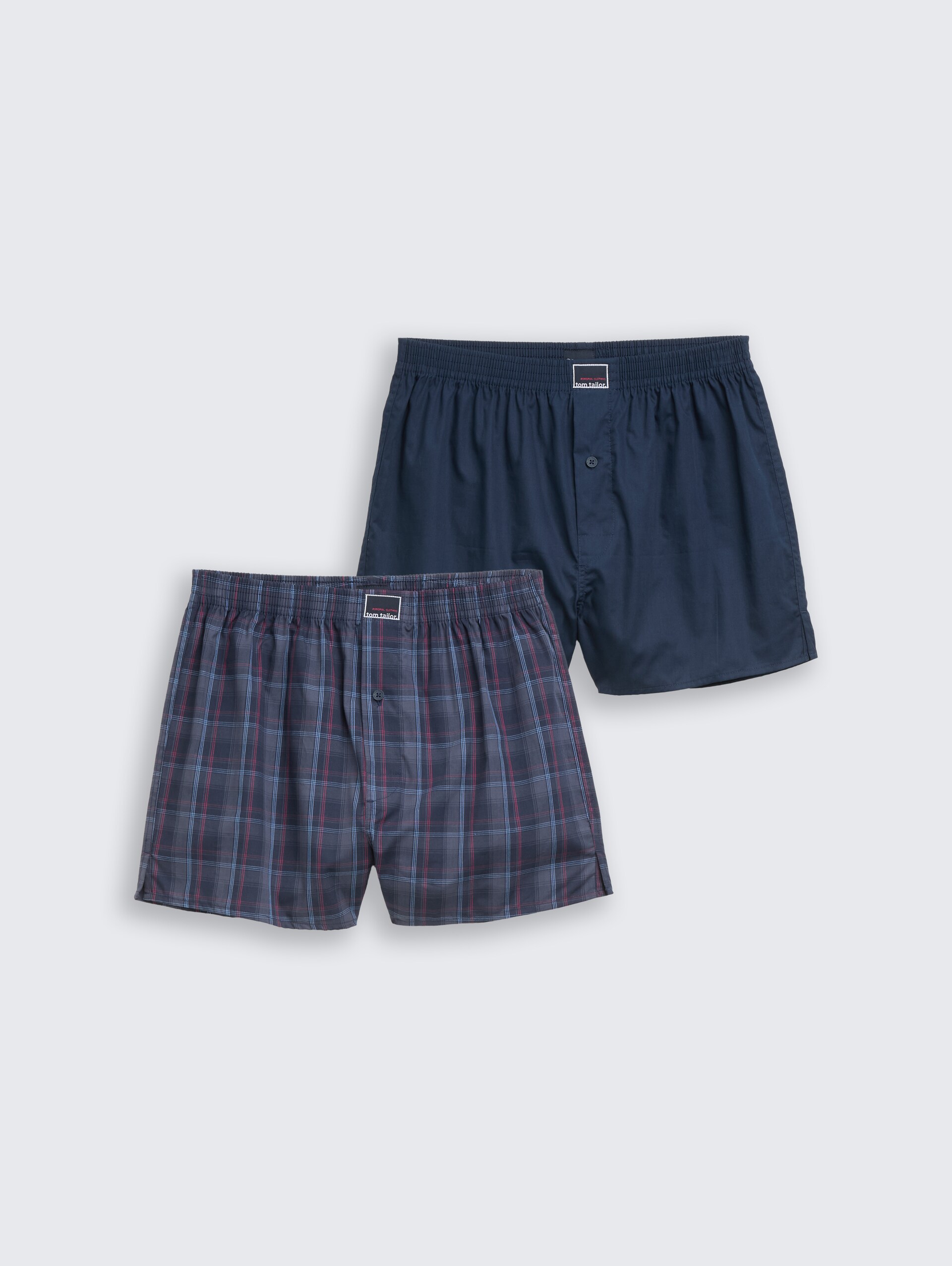 Boxershorts mit Karomuster im 2er-Pack - blue-dark-check - Vorder-Produkt-Ansicht