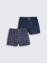 Boxershorts met ruitjespatroon in 2-pack - blue-dark-check - Product vooraanzicht