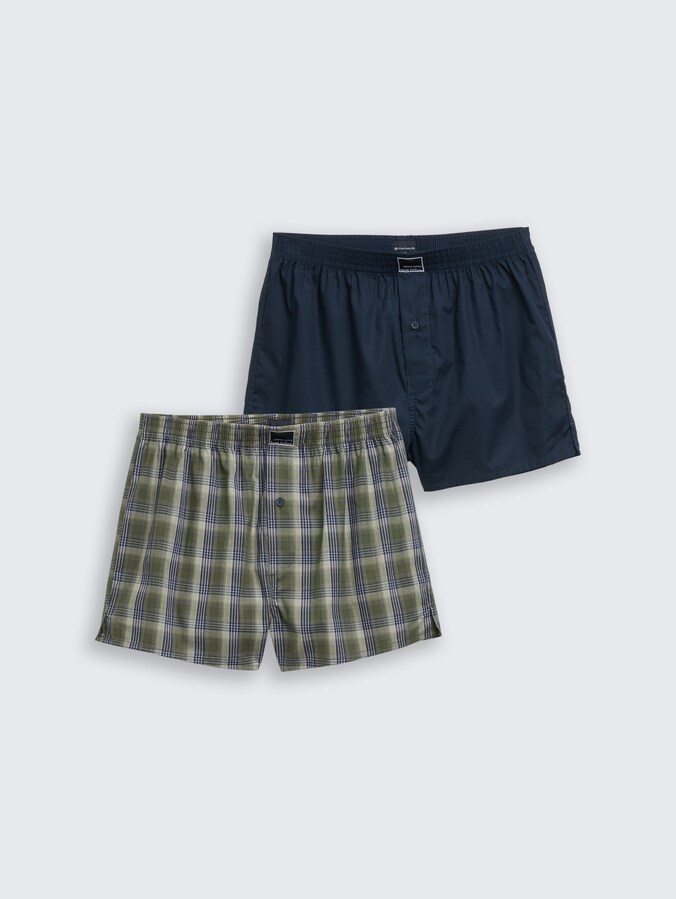 Boxershorts mit Karomuster im 2er-Pack von Men, green-dark-check