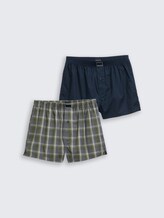 Boxershorts met ruitjespatroon in 2-pack - green-dark-check - Product vooraanzicht