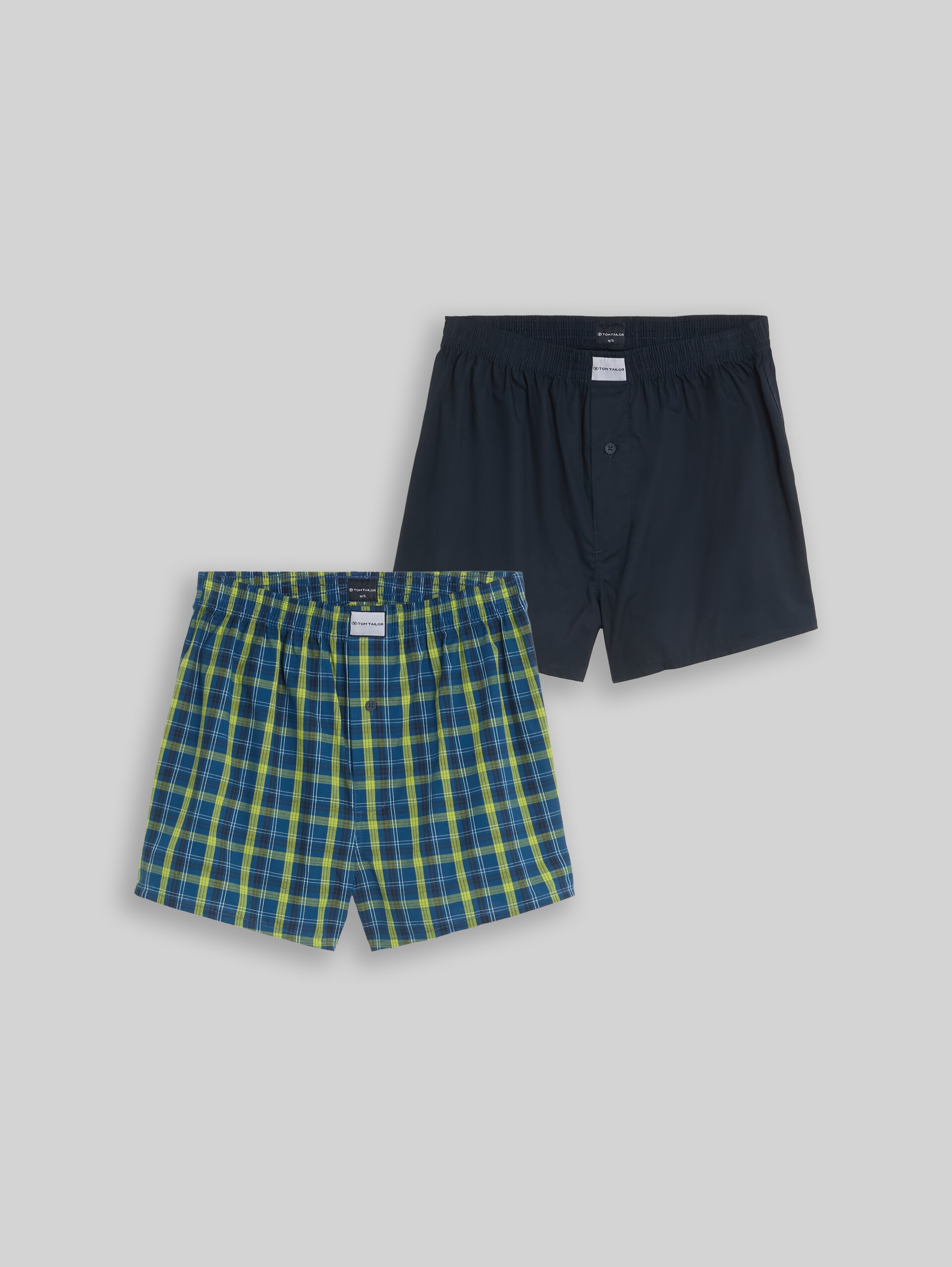 Boxershorts met ruitjespatroon in een set van 2 - blue-medium-check - Product vooraanzicht