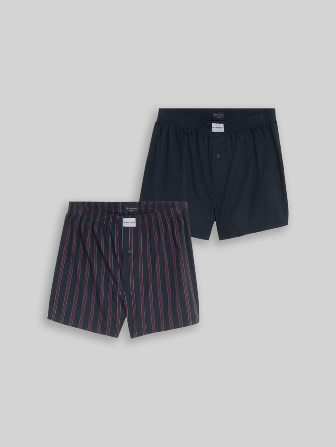 Boxershorts met streepmotief in een set van 2 door Men, red-dark-stripes