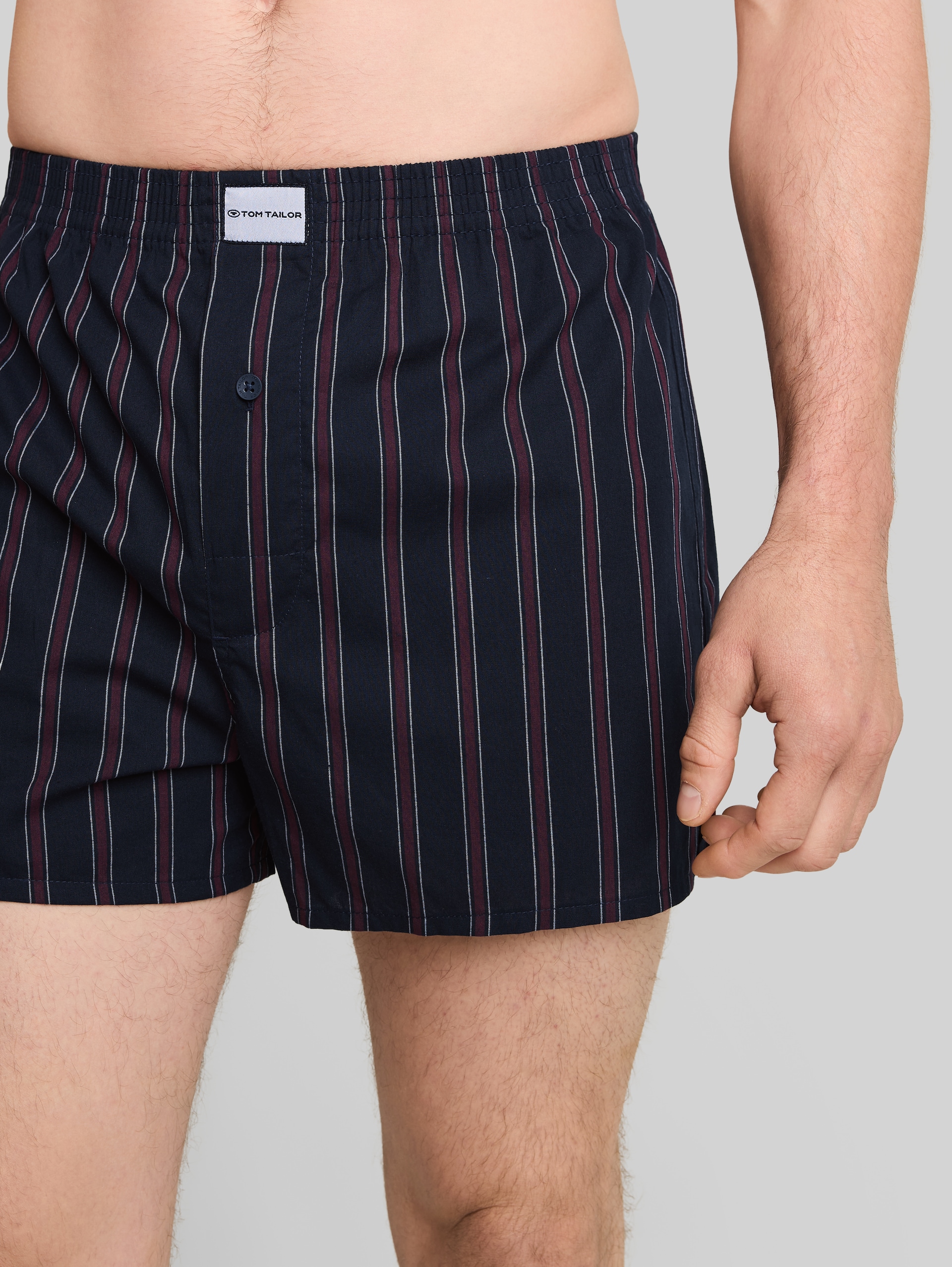 Boxershorts met streepmotief in een set van 2 - red-dark-stripes - Detailaanzicht model