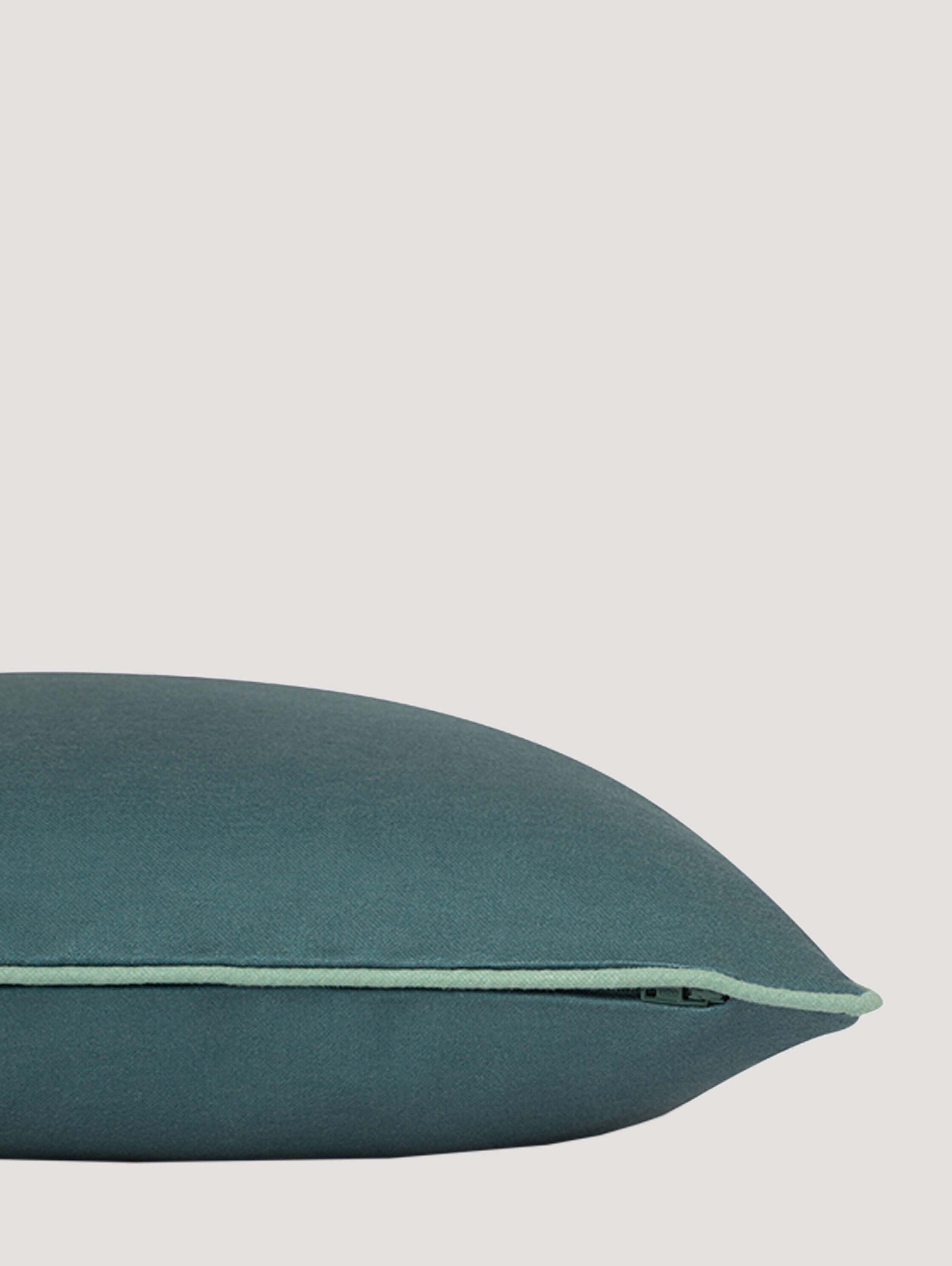 Kussenhoes met geborduurd logo - dk_green - 