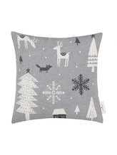 Sélectionné, Housse de coussin avec motif par Tom Tailor, gris