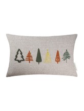 Selected, Woven cushion cover with different types of embroidery by Tom Tailor, green