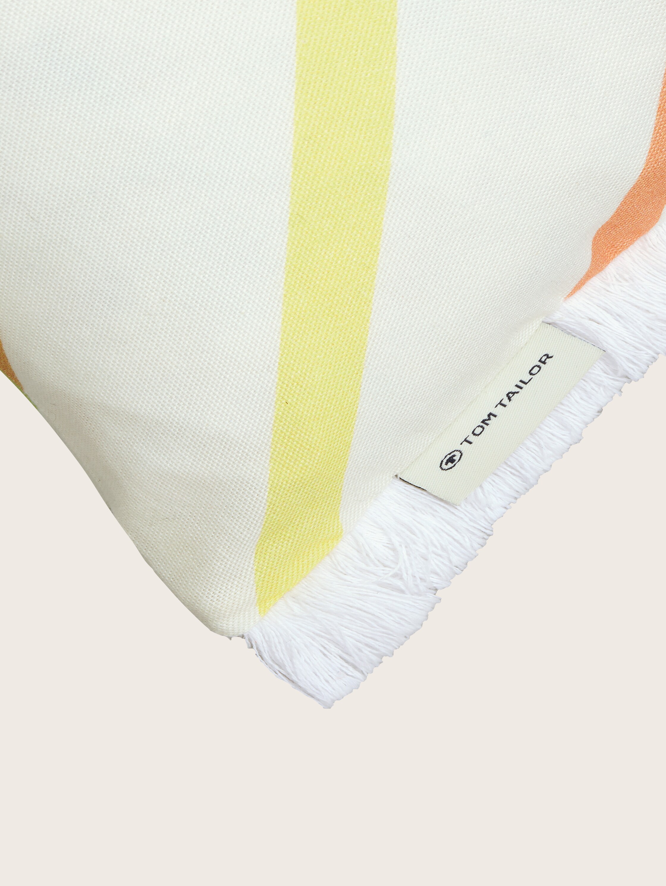 Decorative cushion cover with diagonal stripes - yellow