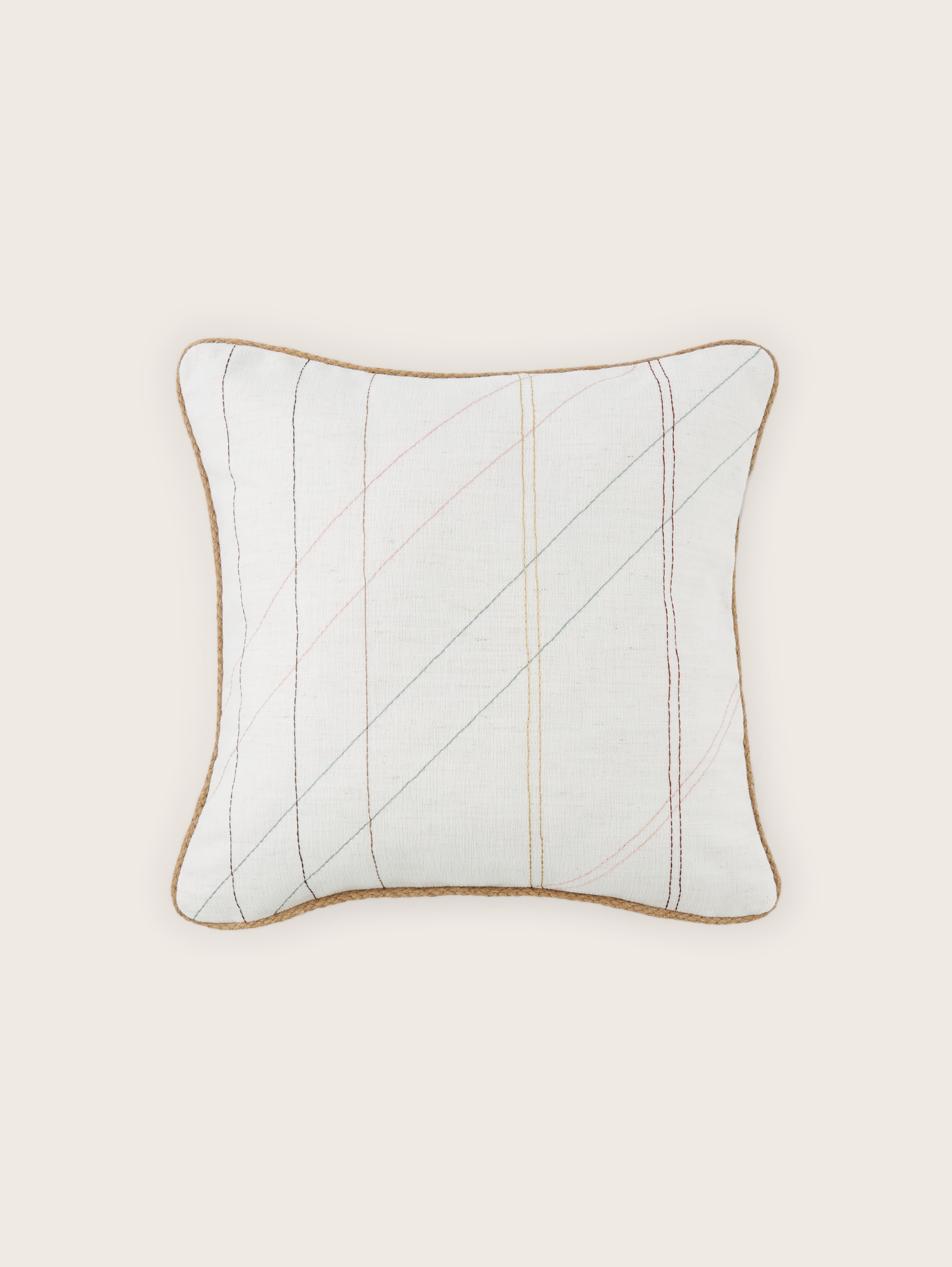 Woven decorative cushion cover - yellow