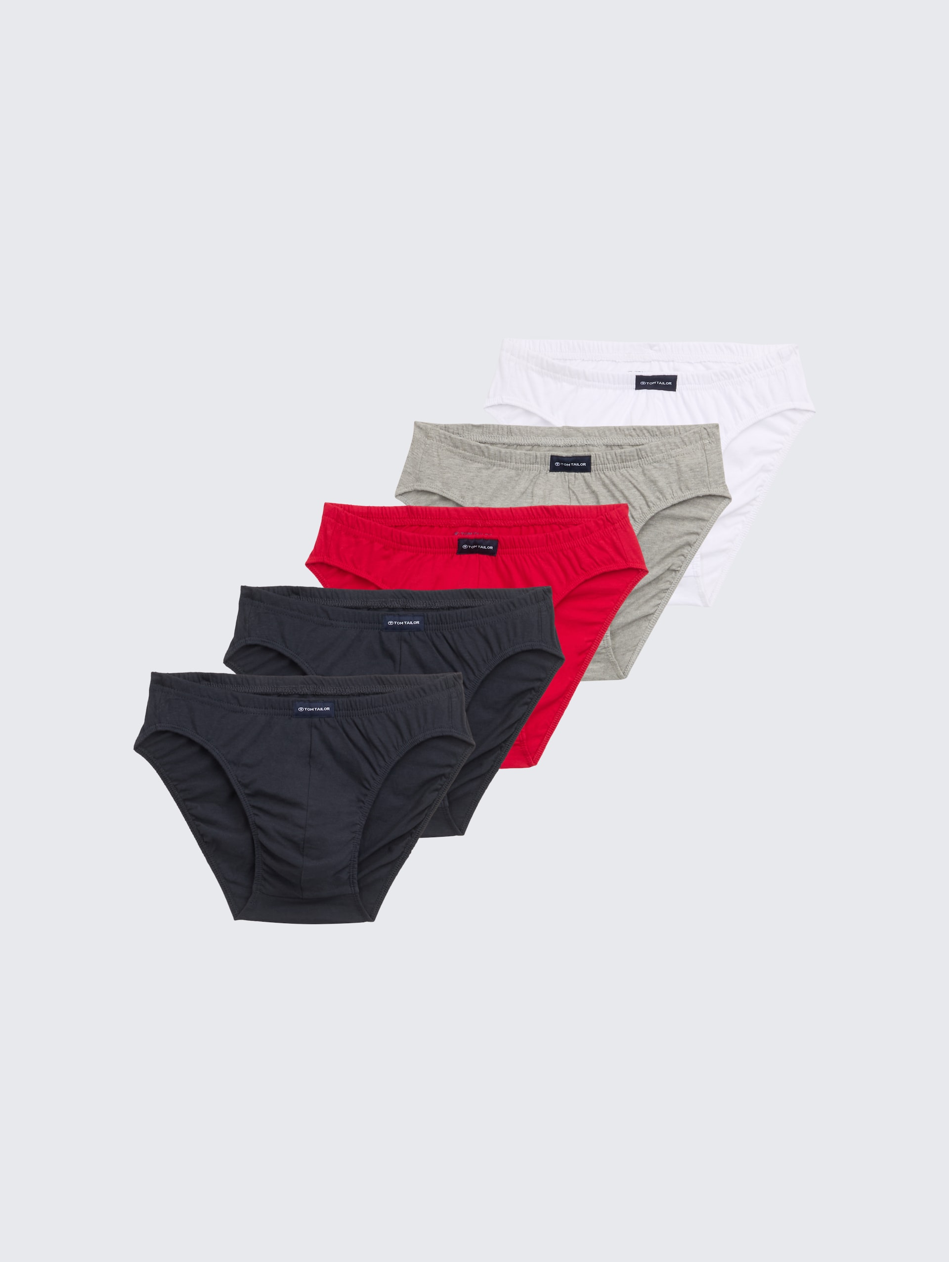 Slips aus Baumwolle im 5er-Pack - navy-white-red - Vorder-Produkt-Ansicht