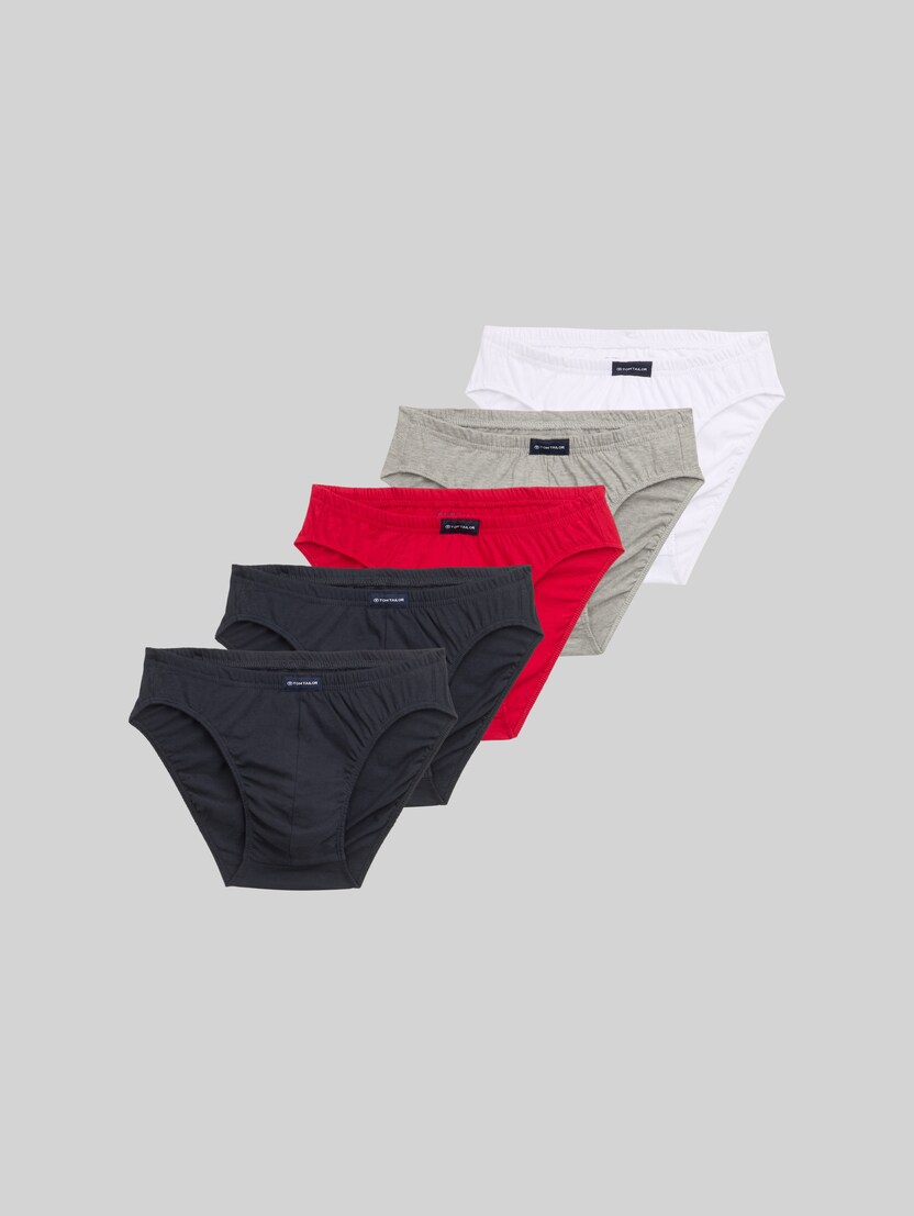 Katoenen slips in een set van 5 door Men, navy-white-red