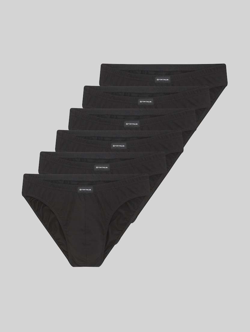 Katoenen slips in een set van 5 door Men, black uni