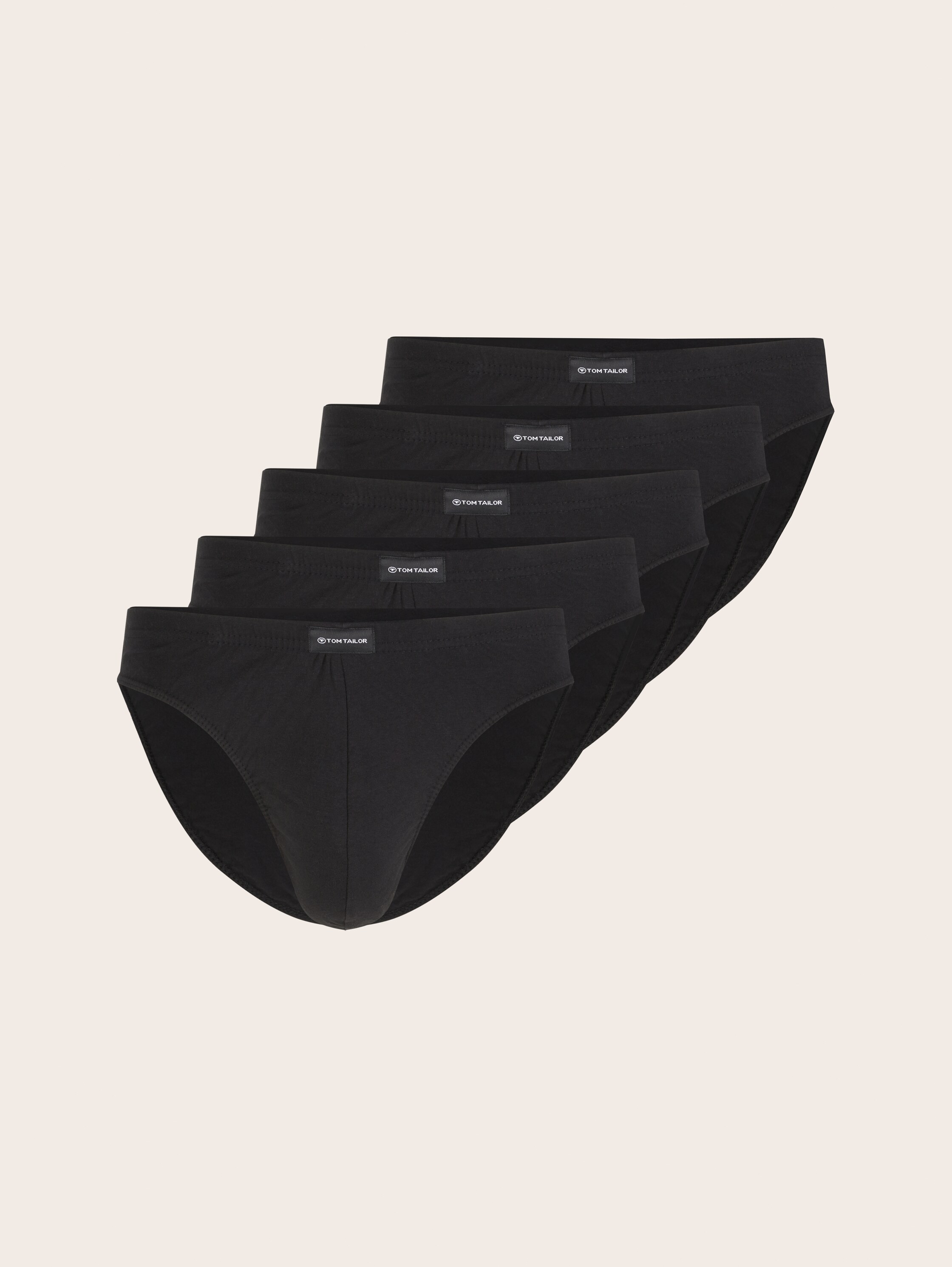 Slips aus Baumwolle im 5er-Pack - black uni - Vorder-Produkt-Ansicht