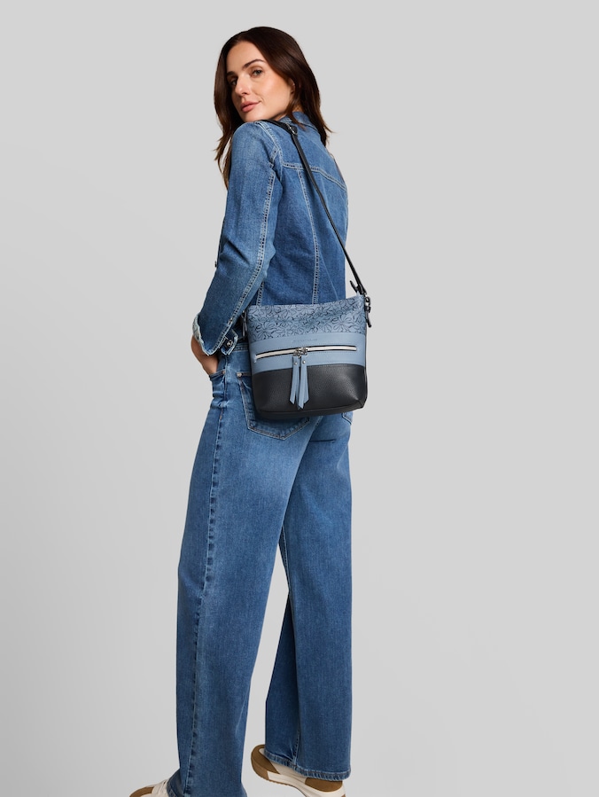 TTELLEN M schoudertas met colour-blocking door Women, flower blue
