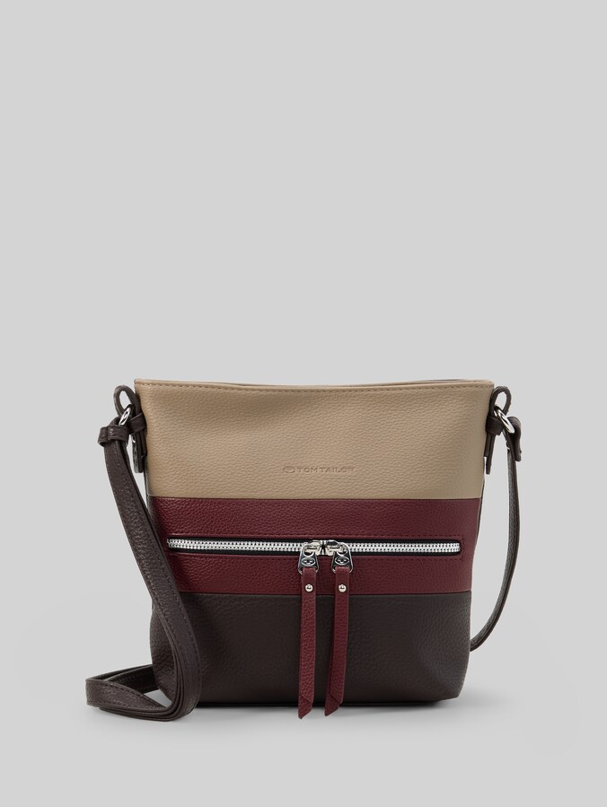 TTELLEN M crossbody bag with colour-blocking by Women, dark brown