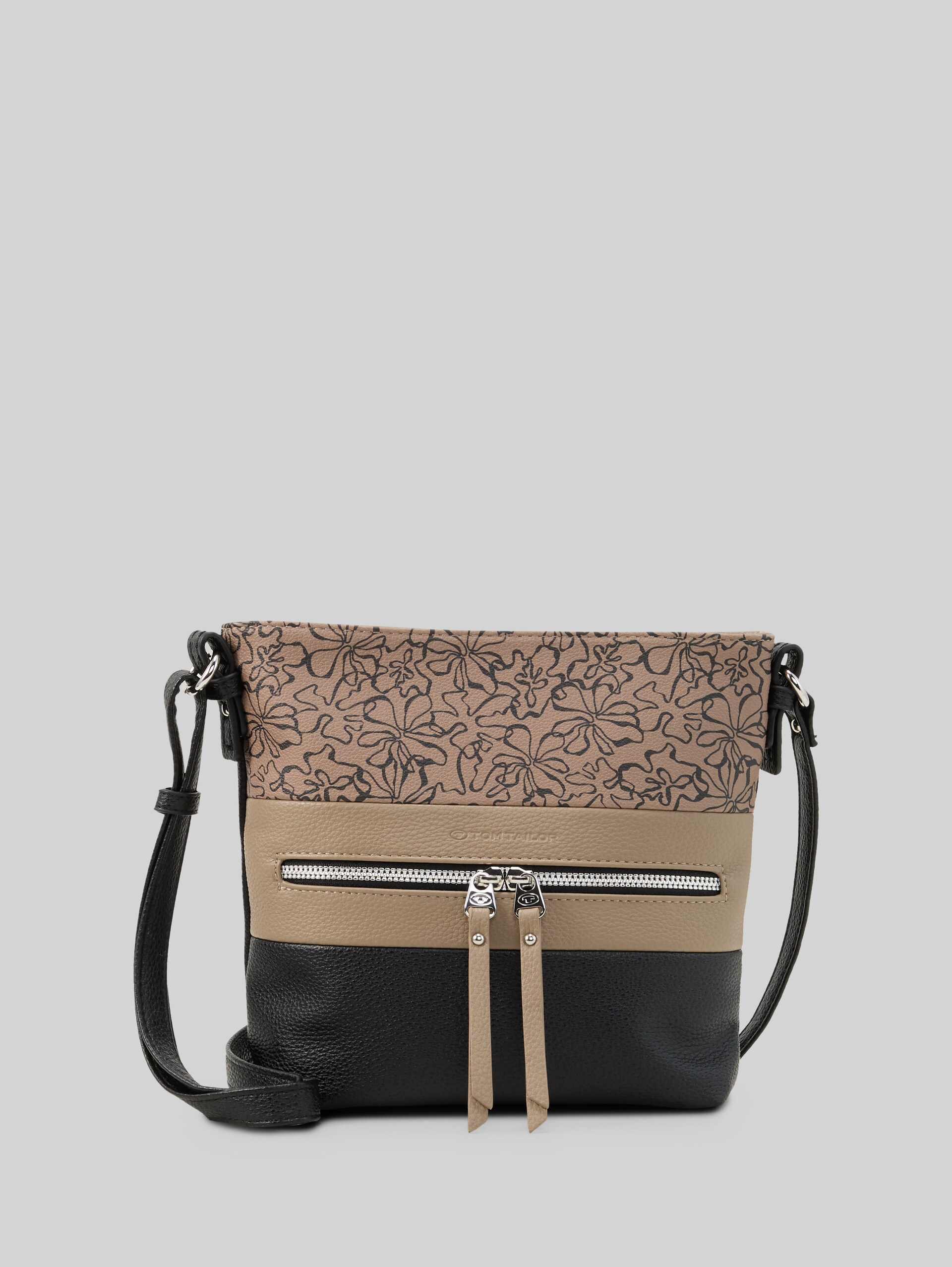 TTELLEN M schoudertas met colour-blocking - flower black - Product vooraanzicht