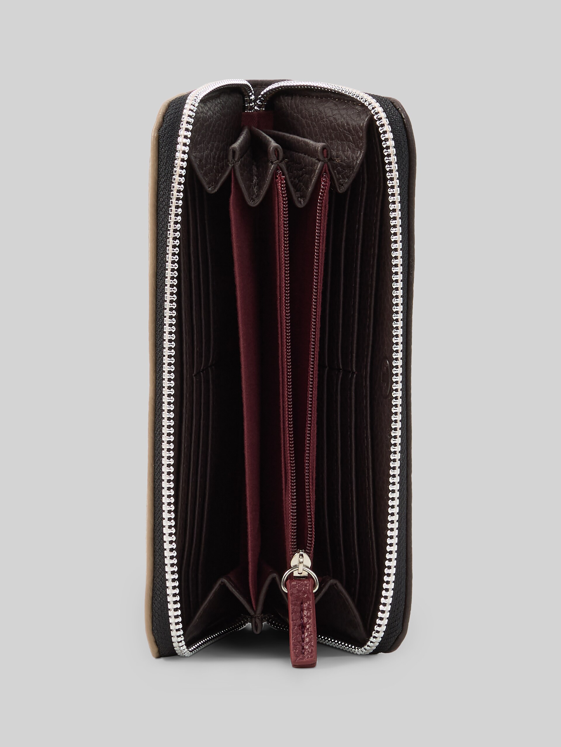 TTELLEN Portemonnee met colour-blocking - dark brown - zijaanzicht product 