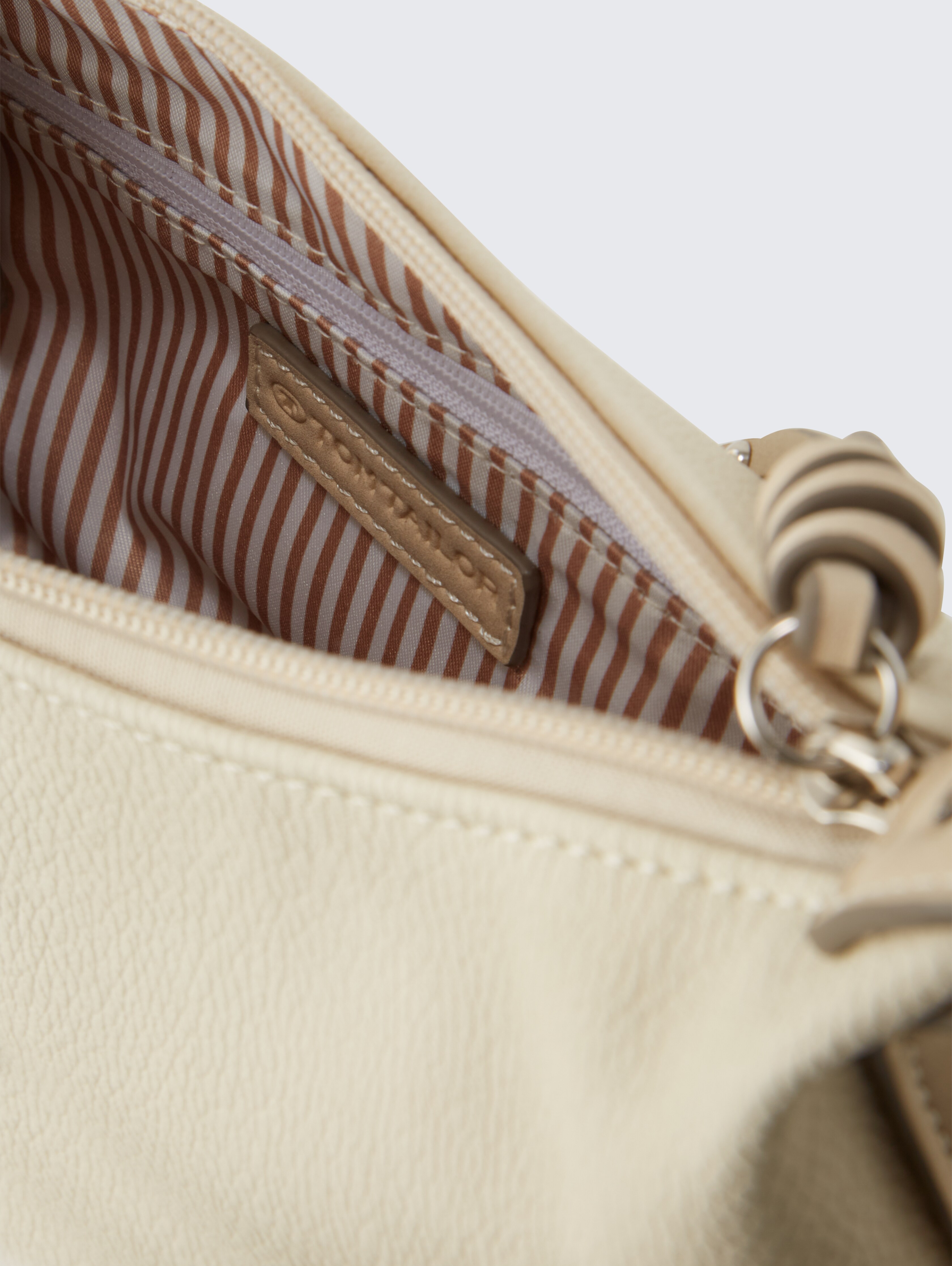 TTCAIA S shoulder bag with zip details in white by Tom Tailor