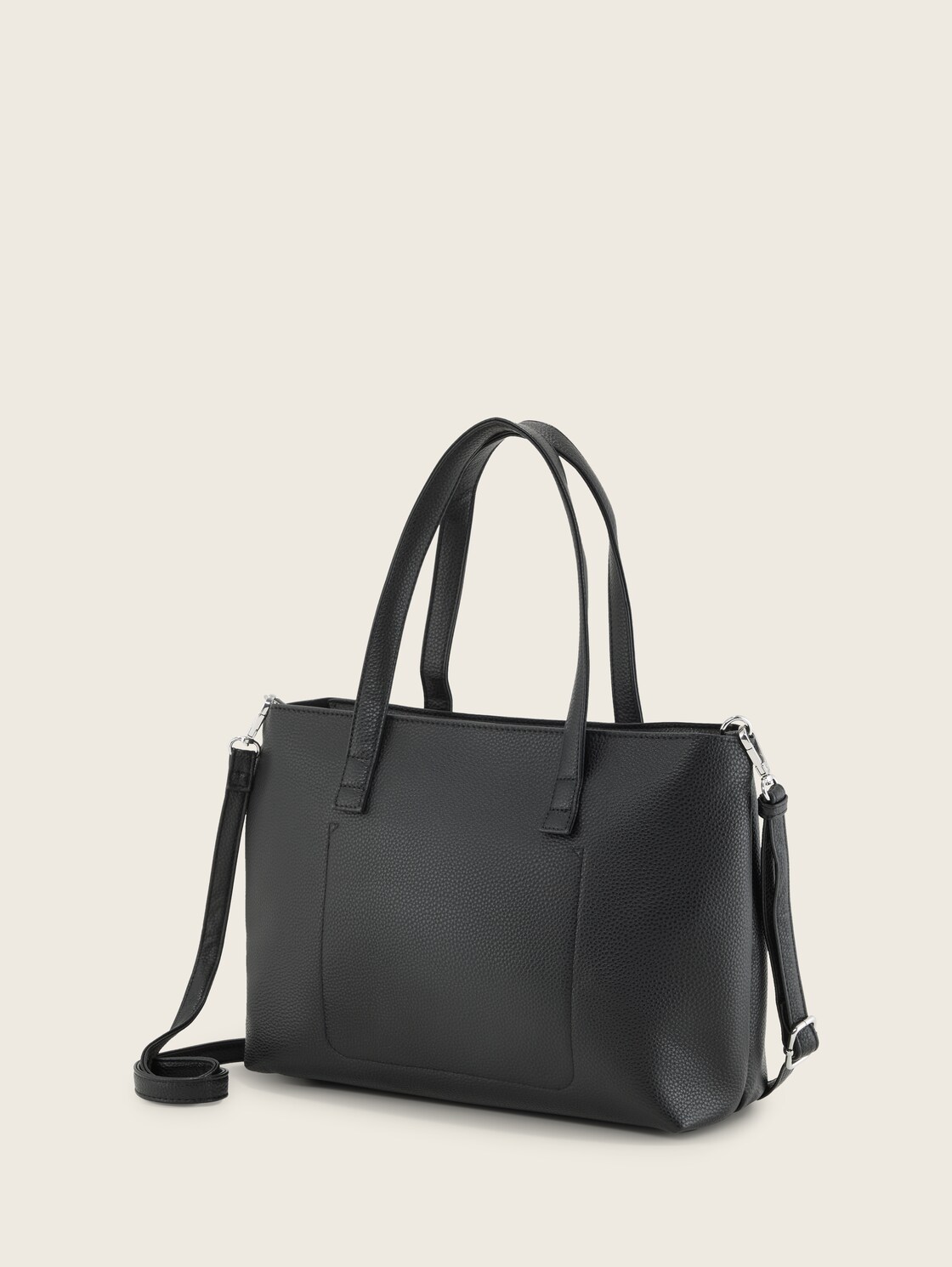 TTELIS M Shopper mit Ziernaht - schwarz / black - seitliche Produkt-Ansicht 