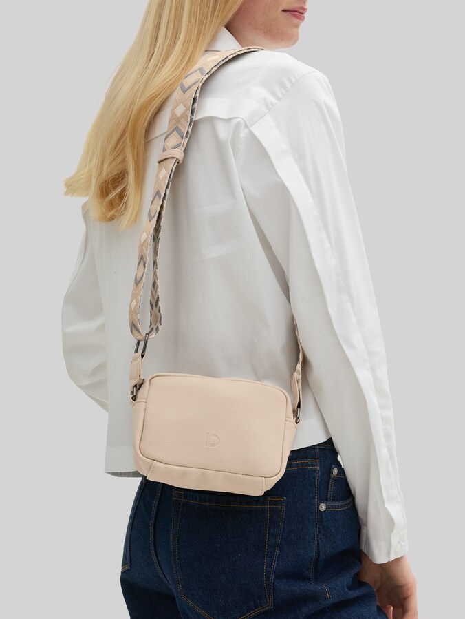 TTMENA Umhängetasche mit gemustertem Webriemen von Denim Female, camel / camel nature