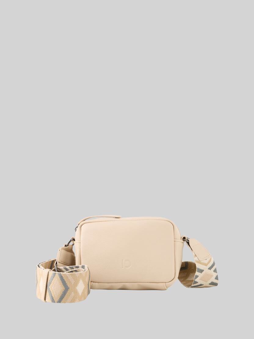 TTMENA Umhängetasche mit gemustertem Webriemen von Denim Female, camel / camel nature