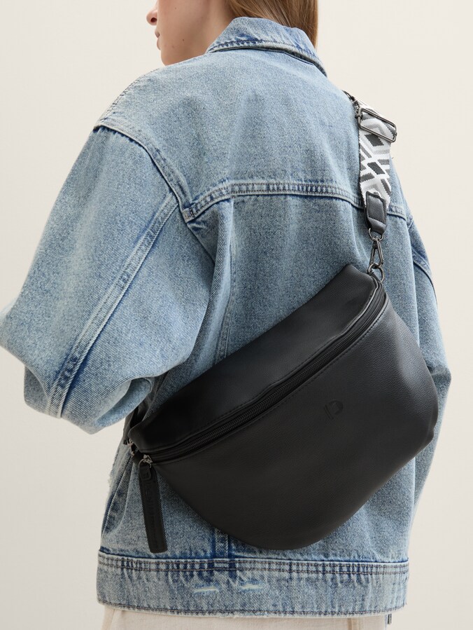 TTMENA M schoudertas met geweven riem met patroon door Denim Female, schwarz / black