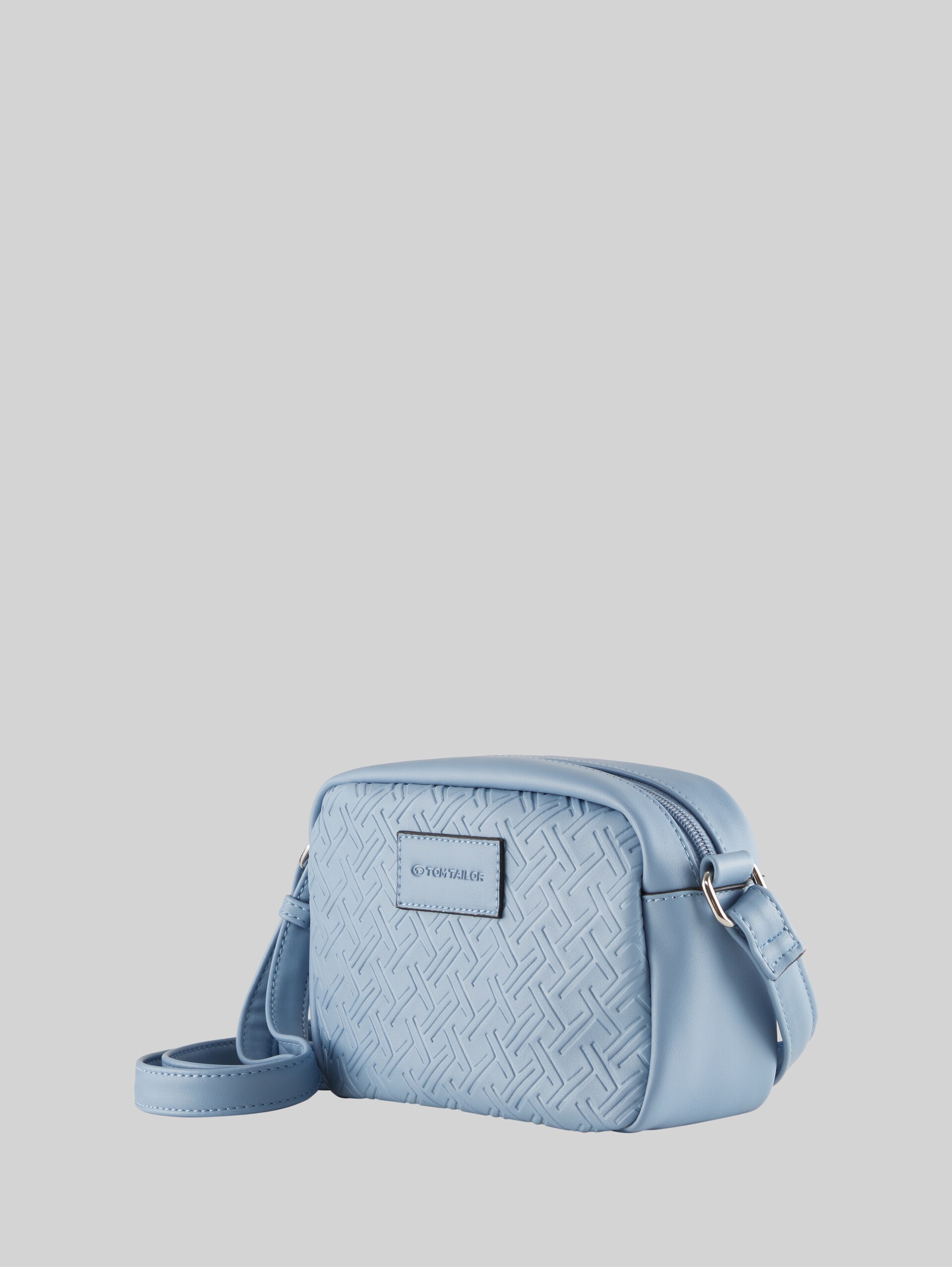 TTMIRENDA schoudertas met reliëflogo - hellblau / light blue - zijaanzicht product 