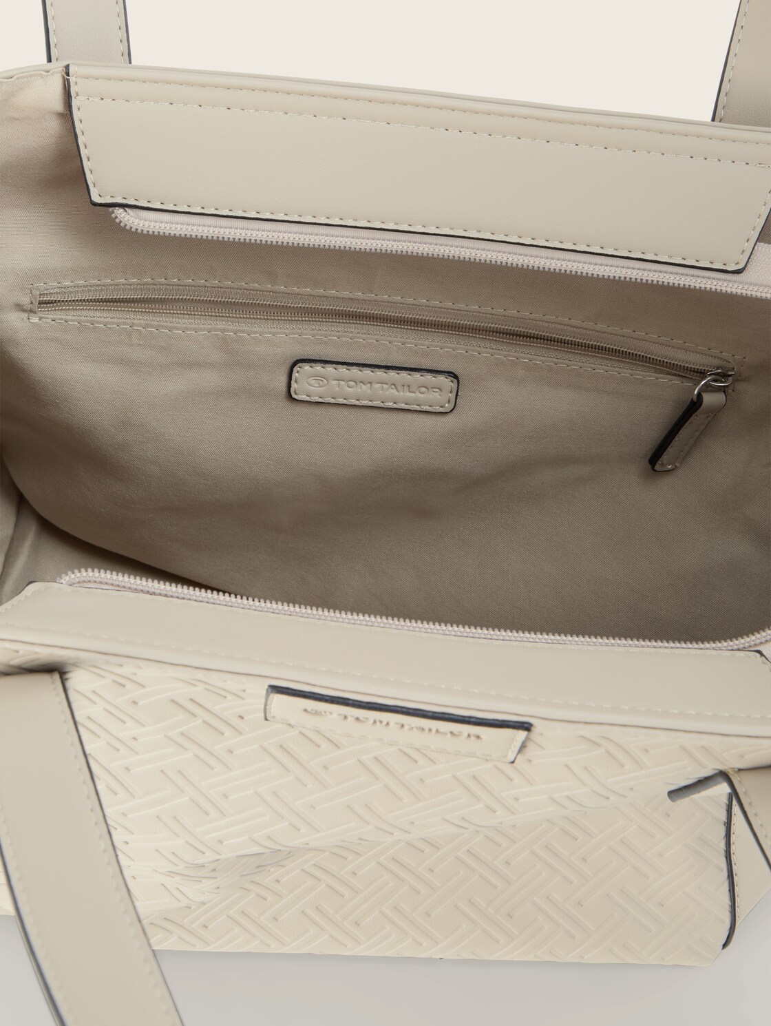 TTMIRENDA L Shopper mit Logo-Prägung - taupe / taupe - seitliche Produkt-Ansicht 