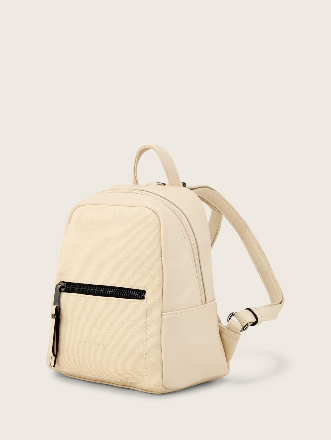 TTTAMARA S Rucksack in Canvas-Optik - beige - seitliche Produkt-Ansicht 