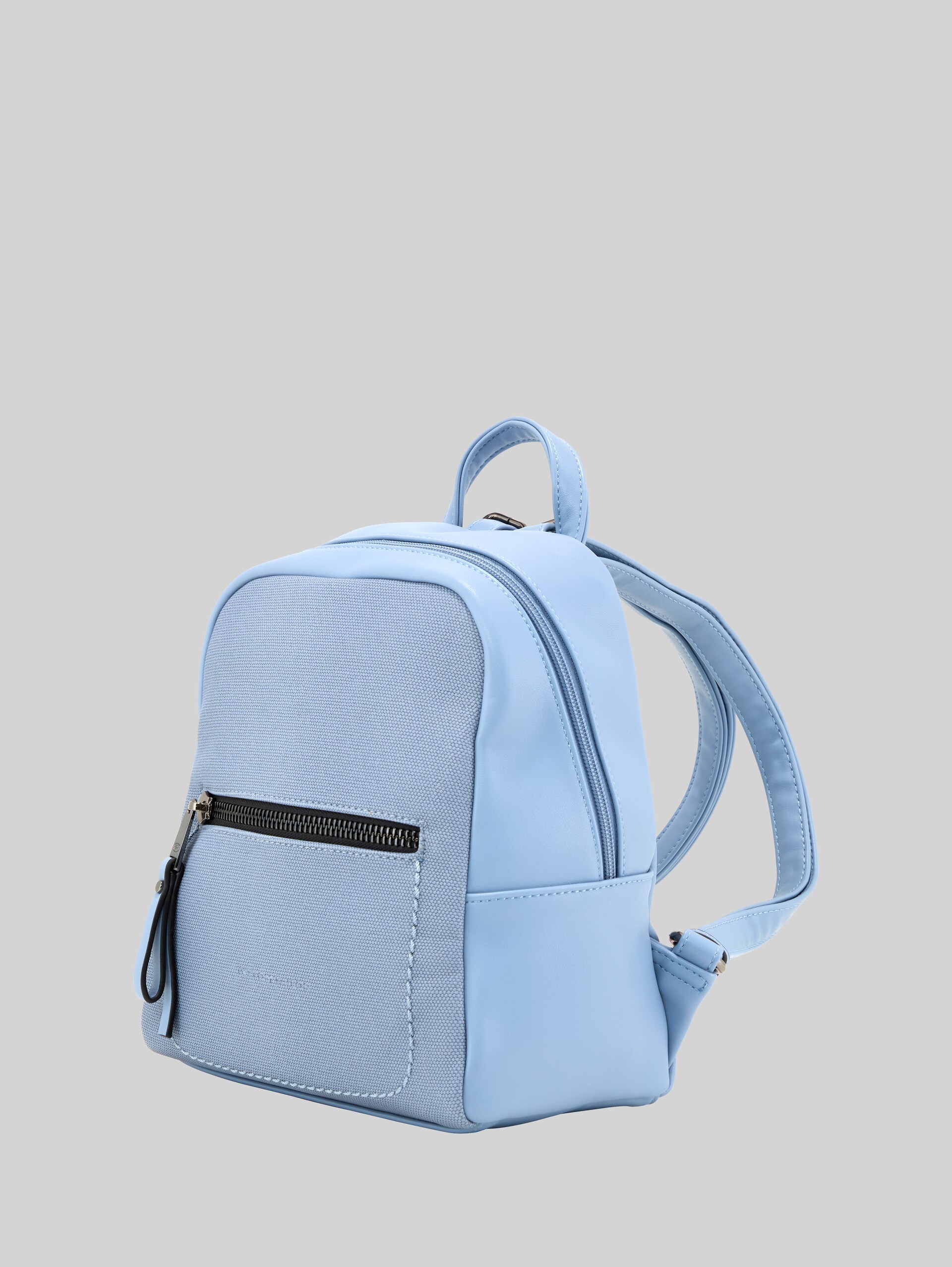 TTTAMARA S Rucksack in Canvas-Optik - hellblau / light blue - seitliche Produkt-Ansicht 