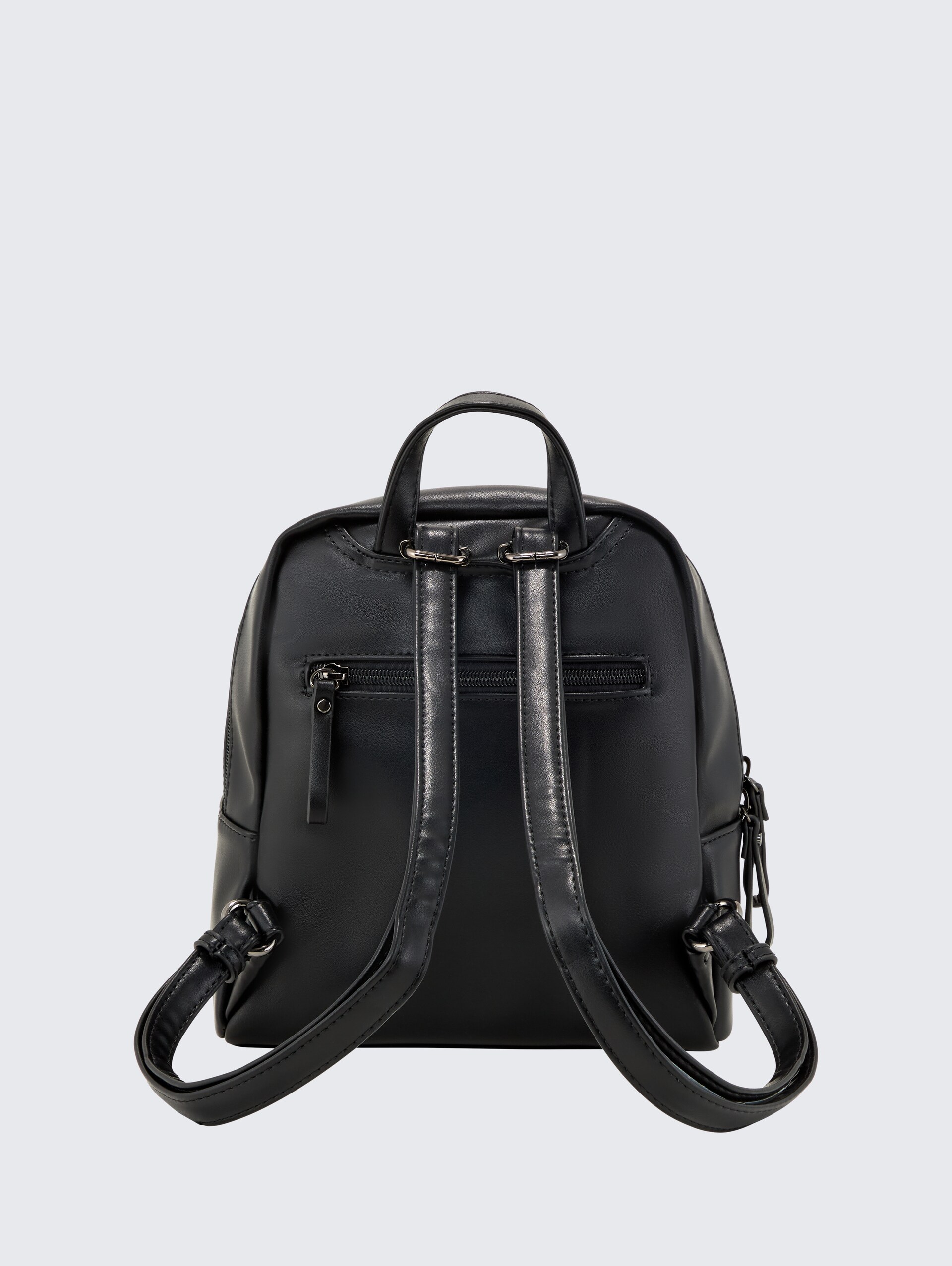 TTTAMARA S Rucksack in Canvas-Optik - schwarz / black - Produkt-Rückansicht