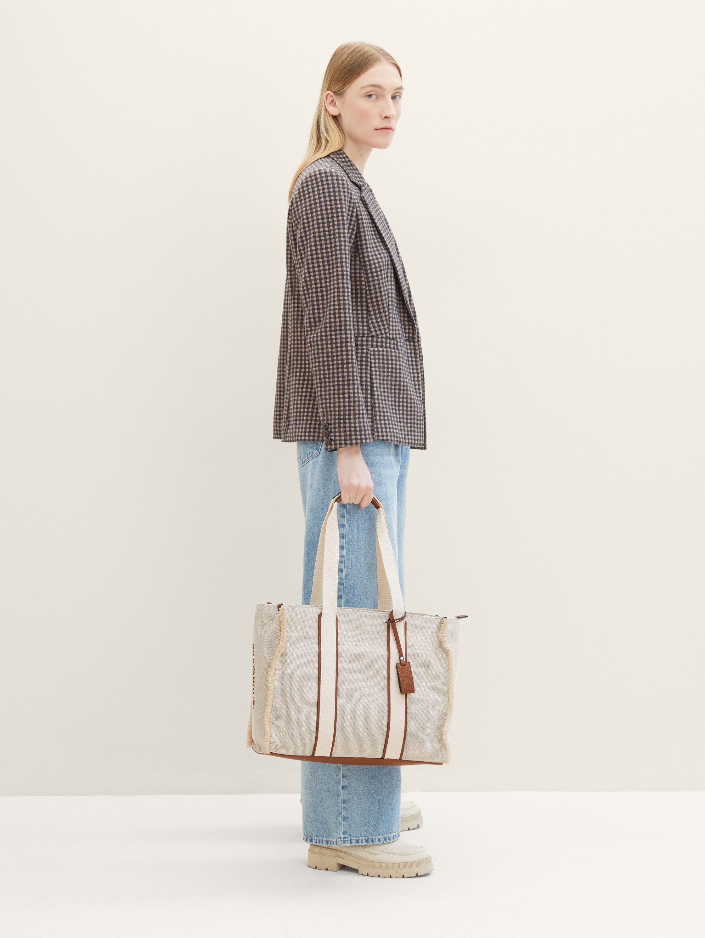 Sac cabas Zoya - mixed beige - Vue latérale du modèle