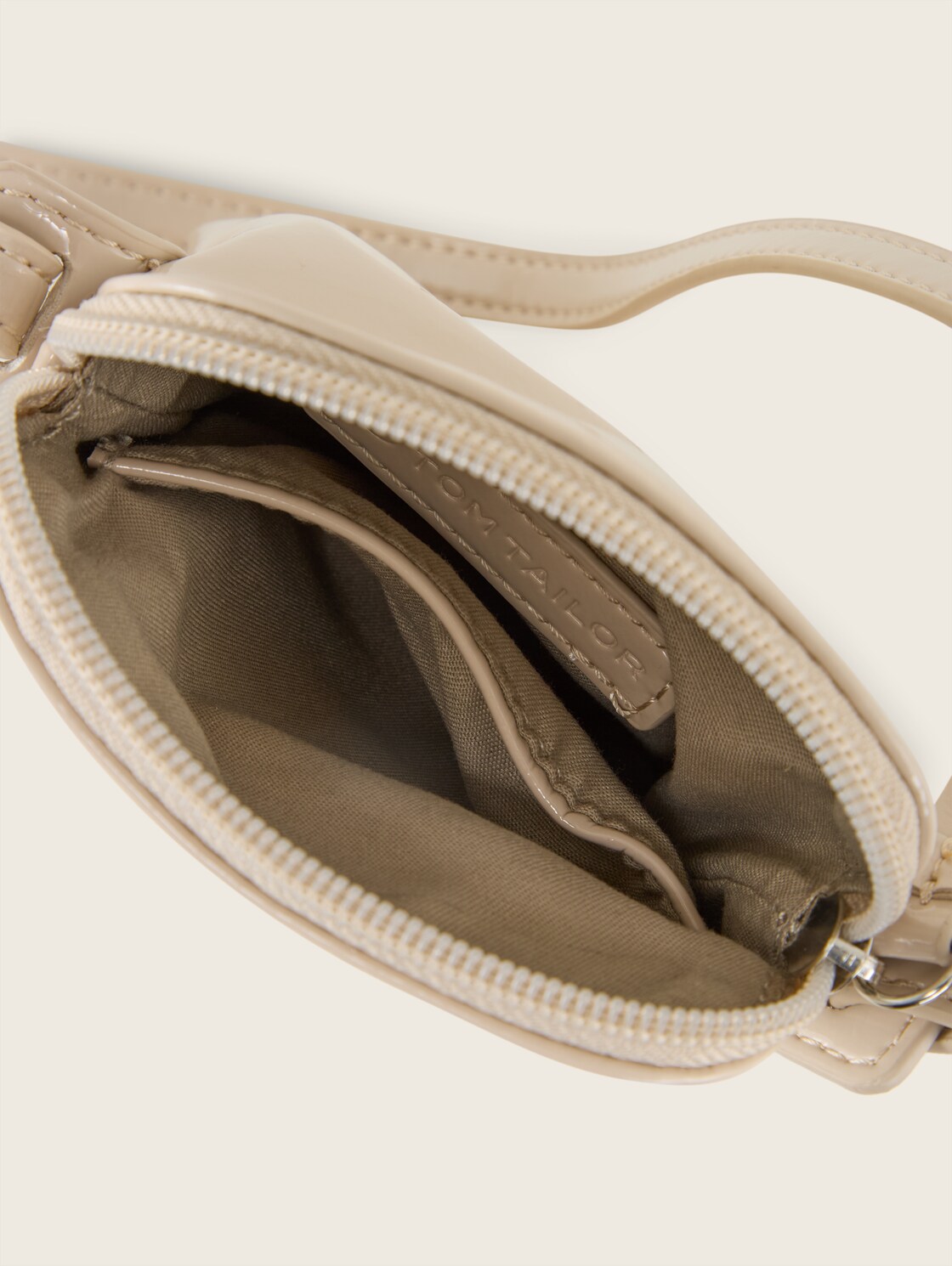 TTROSABEL Smartphone Tasche in Lack-Optik - off white / off white - seitliche Produkt-Ansicht 