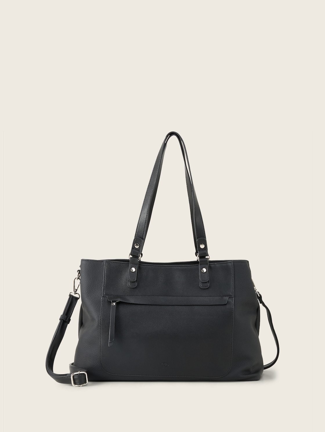 TTLAREA L Shopper mit Material-Mix - schwarz / black - Vorder-Produkt-Ansicht