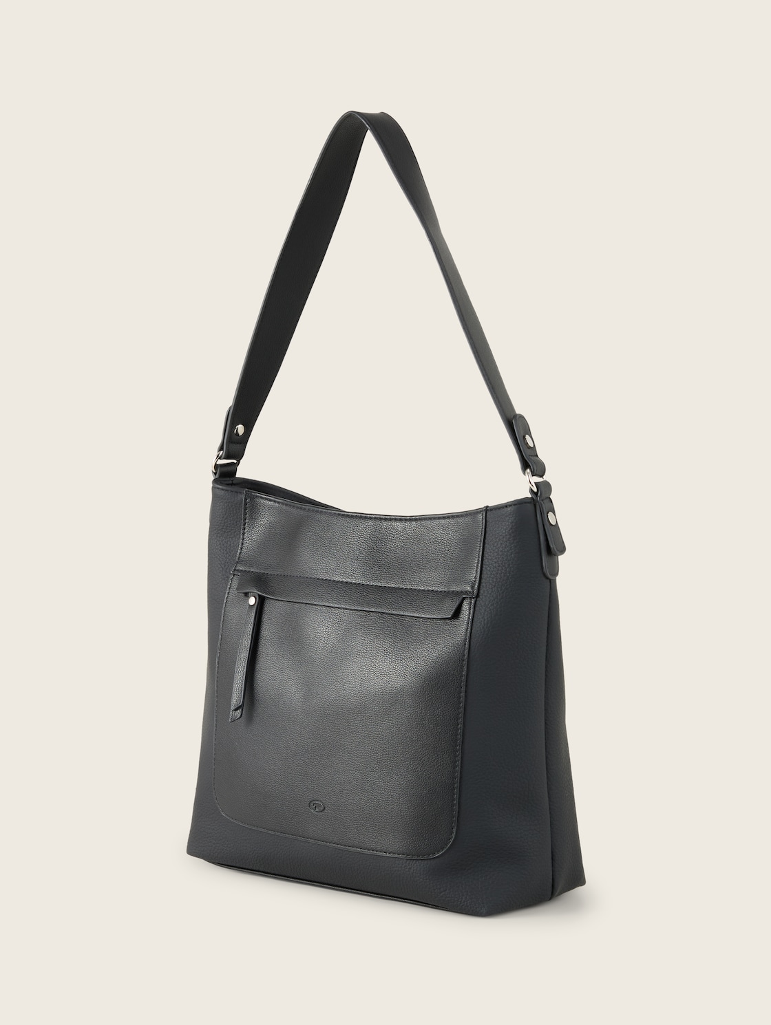 TTLAREA M Schultertasche aus Lederimitat - schwarz / black - seitliche Produkt-Ansicht 