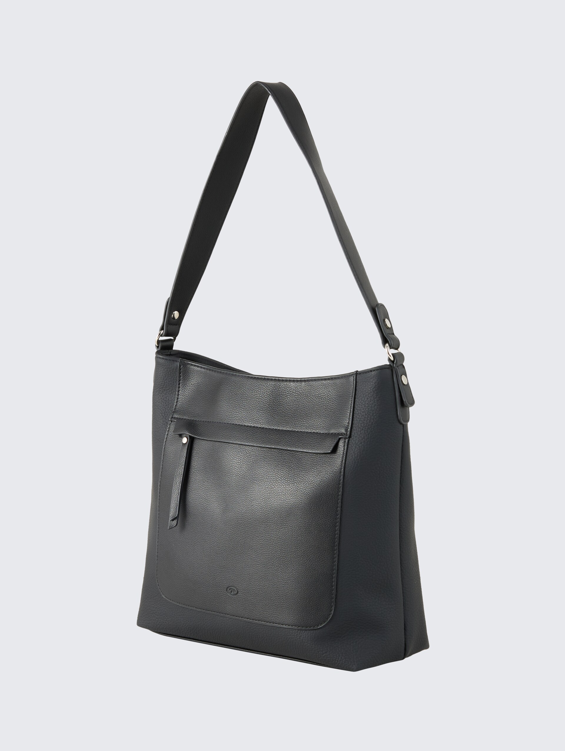 TTLAREA M Schultertasche aus Lederimitat - schwarz / black - seitliche Produkt-Ansicht 