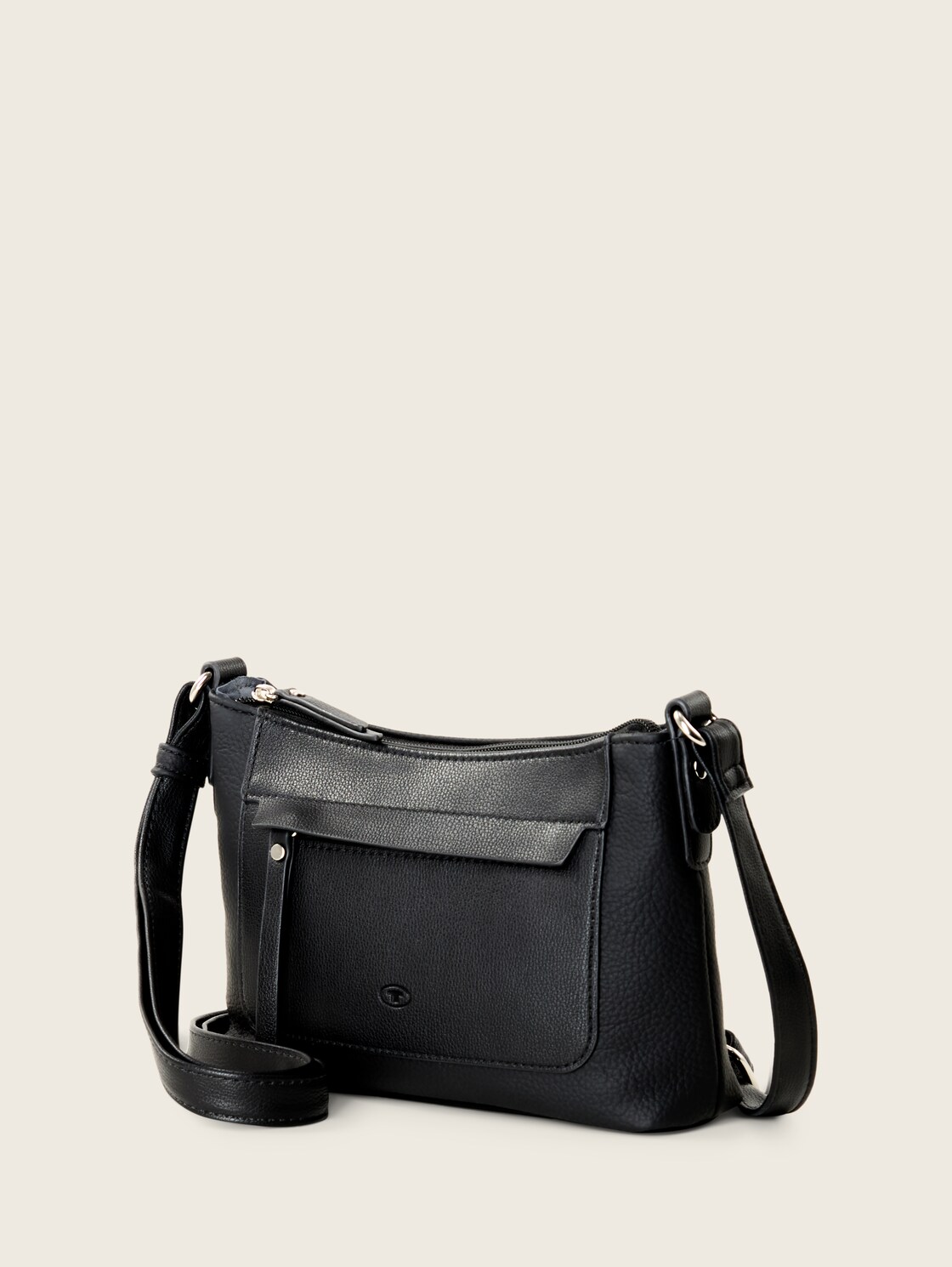 TTLAREA S Umhängetasche mit Material-Mix - schwarz / black - seitliche Produkt-Ansicht 