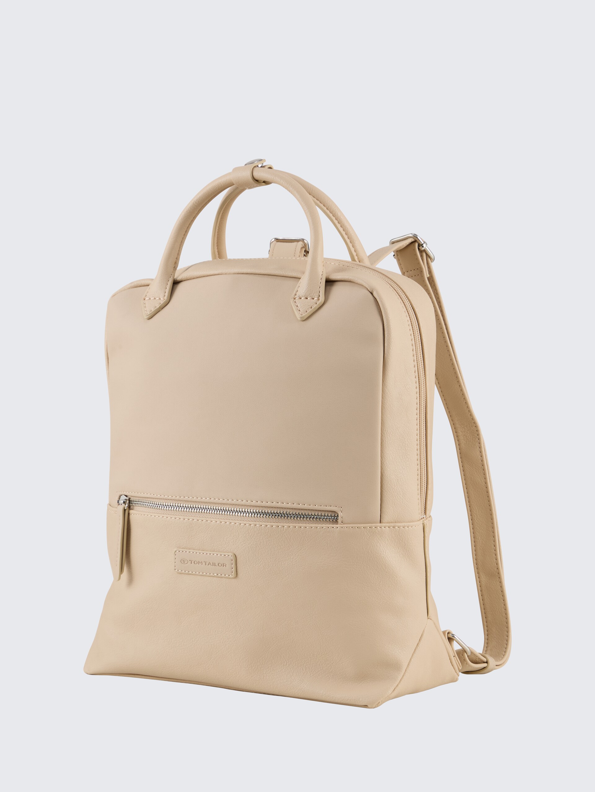TTGIA L Rucksack aus Lederimitat - beige / beige - seitliche Produkt-Ansicht 
