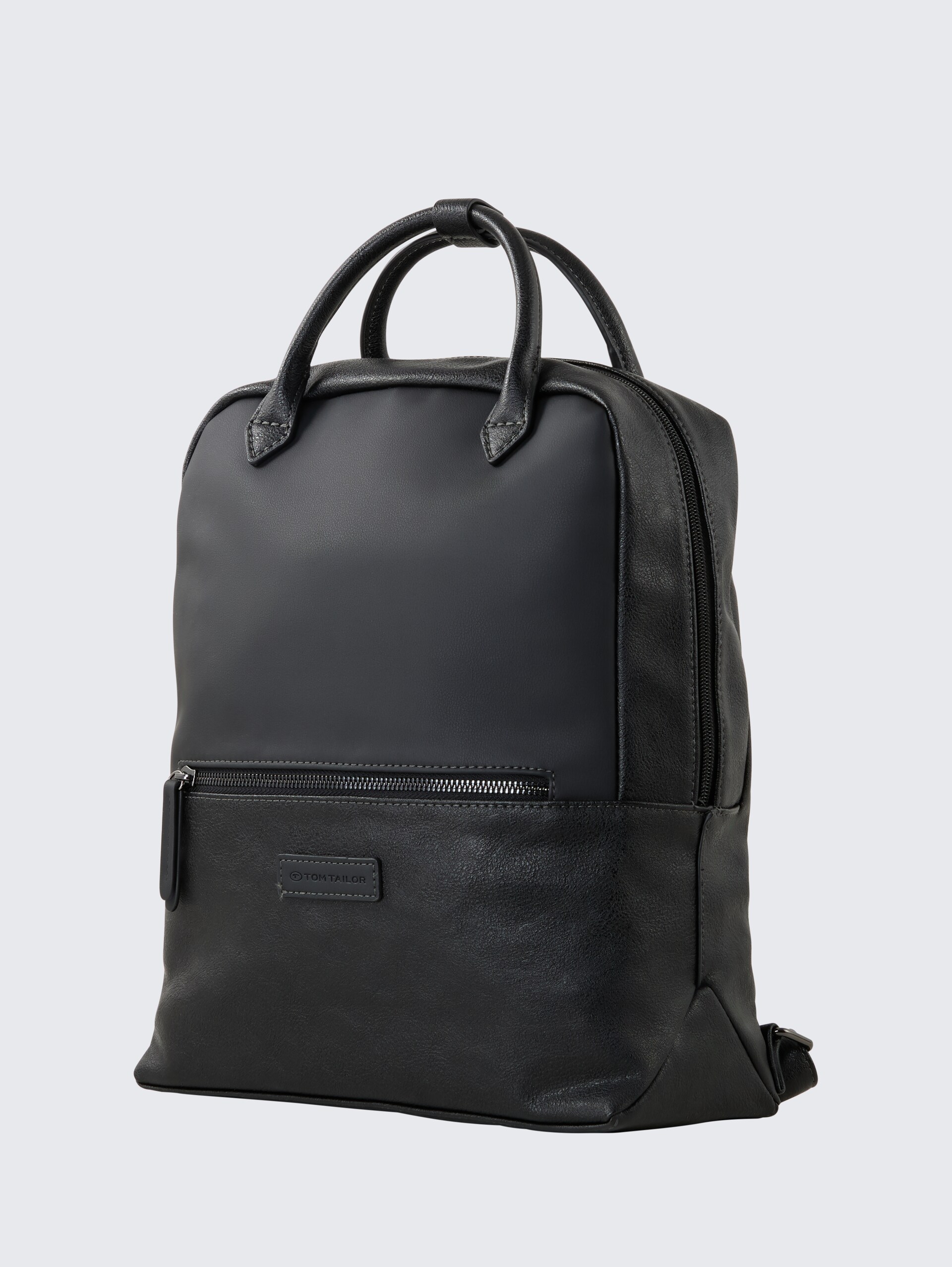 TTGIA L Rucksack aus Lederimitat - schwarz / black - seitliche Produkt-Ansicht 