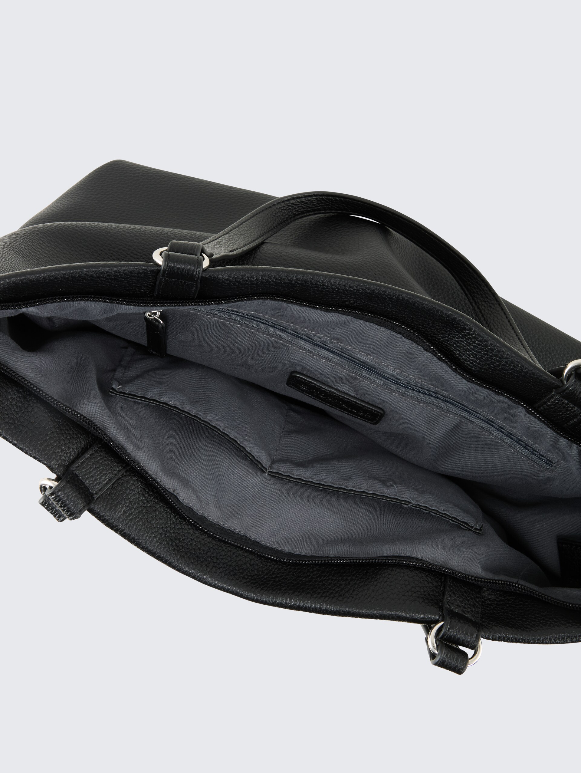 TTBECA L Shopper mit Reißverschluss-Details - schwarz / black - seitliche Produkt-Ansicht 