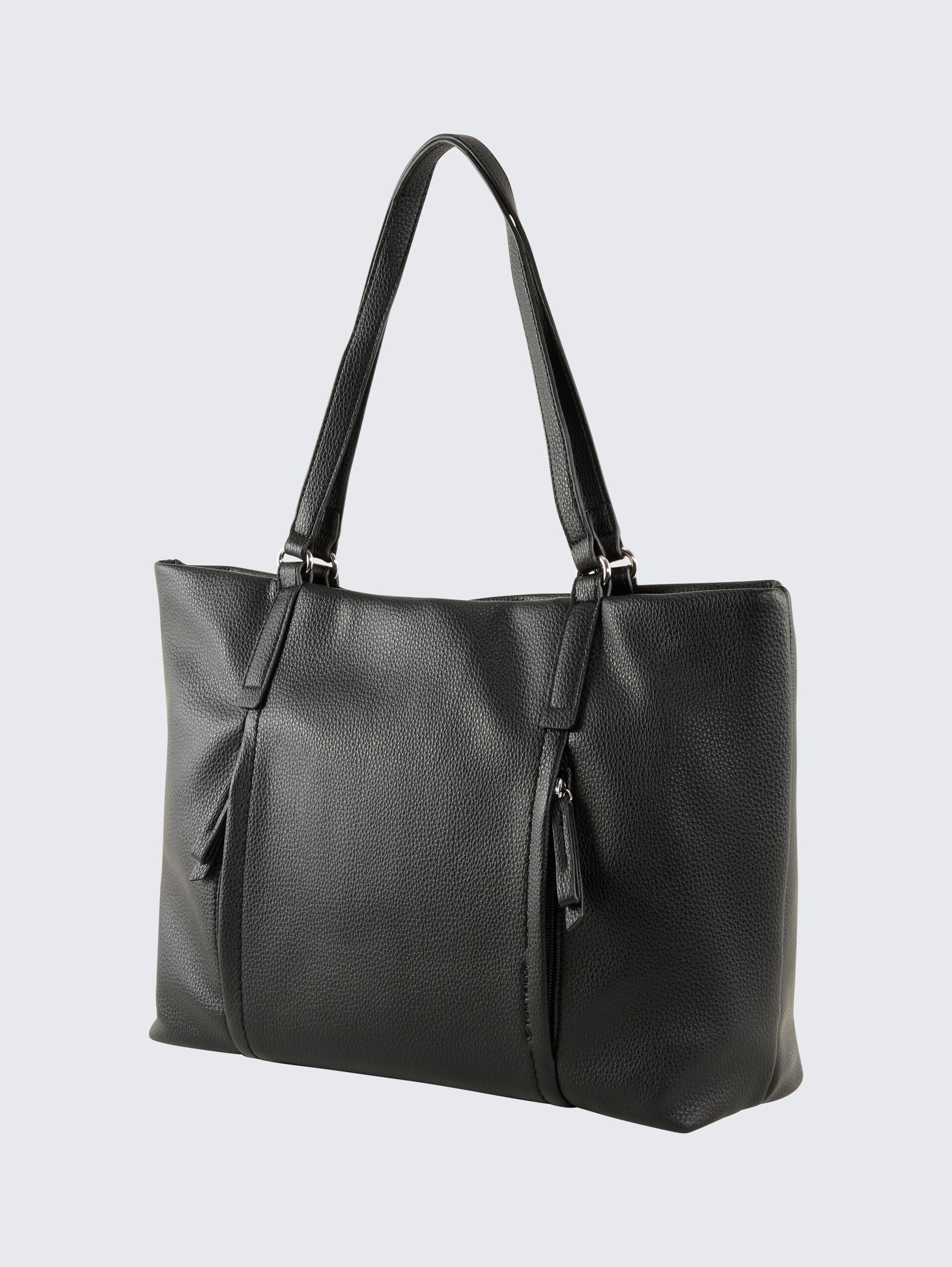 TTBECA L Shopper mit Reißverschluss-Details - schwarz / black - seitliche Produkt-Ansicht 