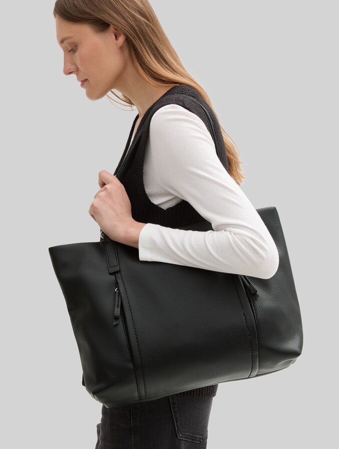 TTBECA L Shopper mit Reißverschluss-Details von Women, schwarz / black